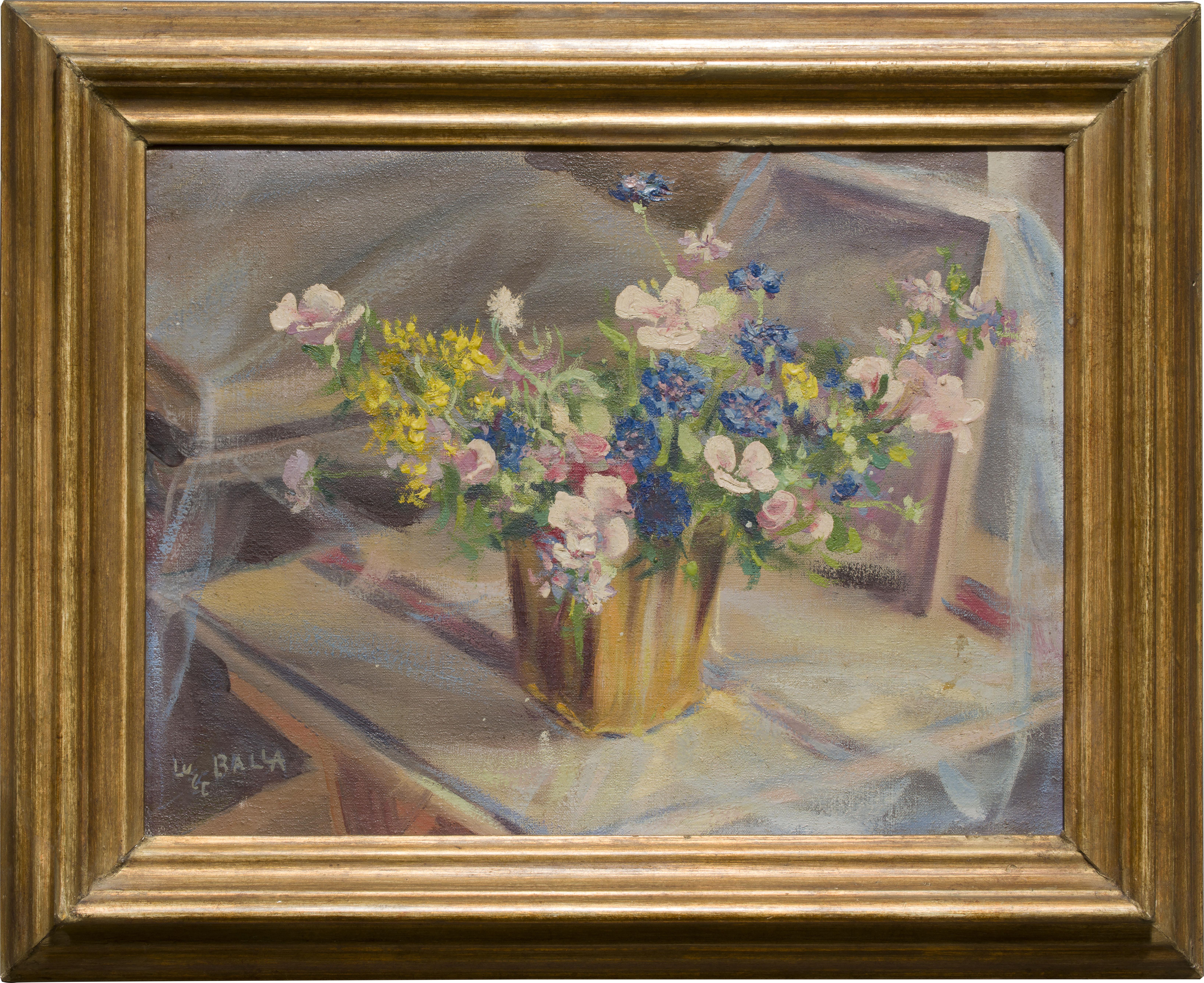 1930 Luce Balla Pintura italiana firmada Naturaleza muerta

Hermoso e importante cuadro del gran vanguardista italiano Luce Balla
Óleo sobre lienzo
Este bodegón de rara intensidad es el que mejor reproduce la elegante atmósfera del Art Déco.
Hija