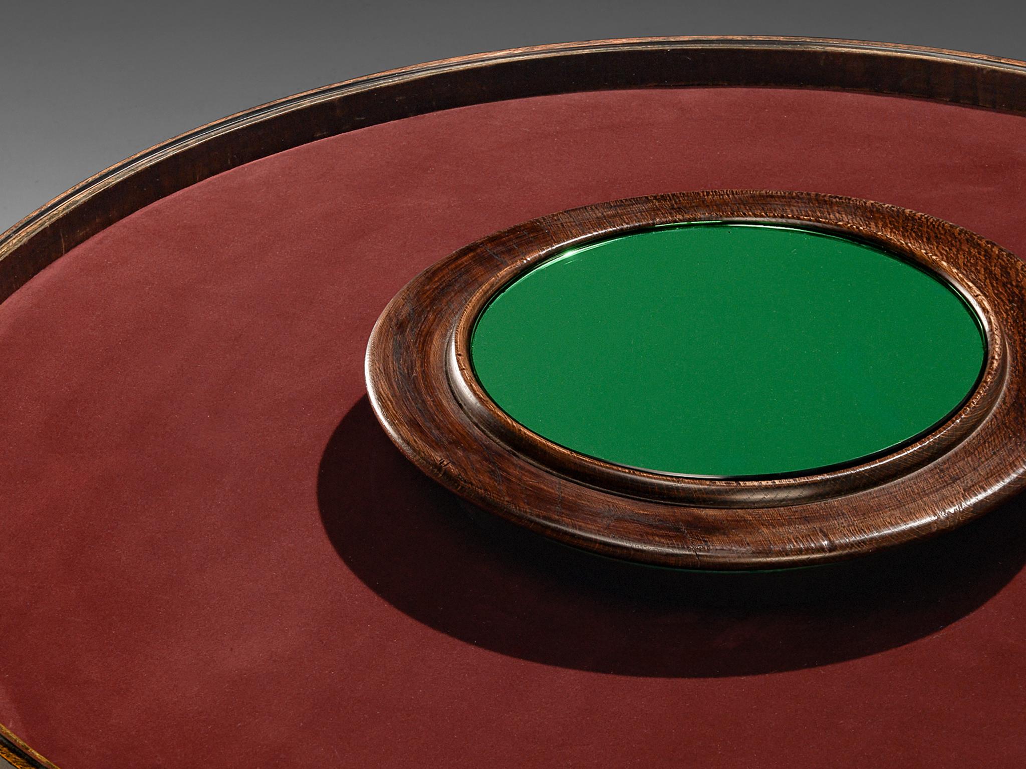 Table basse Luigi Fontana & C. des années 1930 en verre cristal, chêne et laiton en vente 4