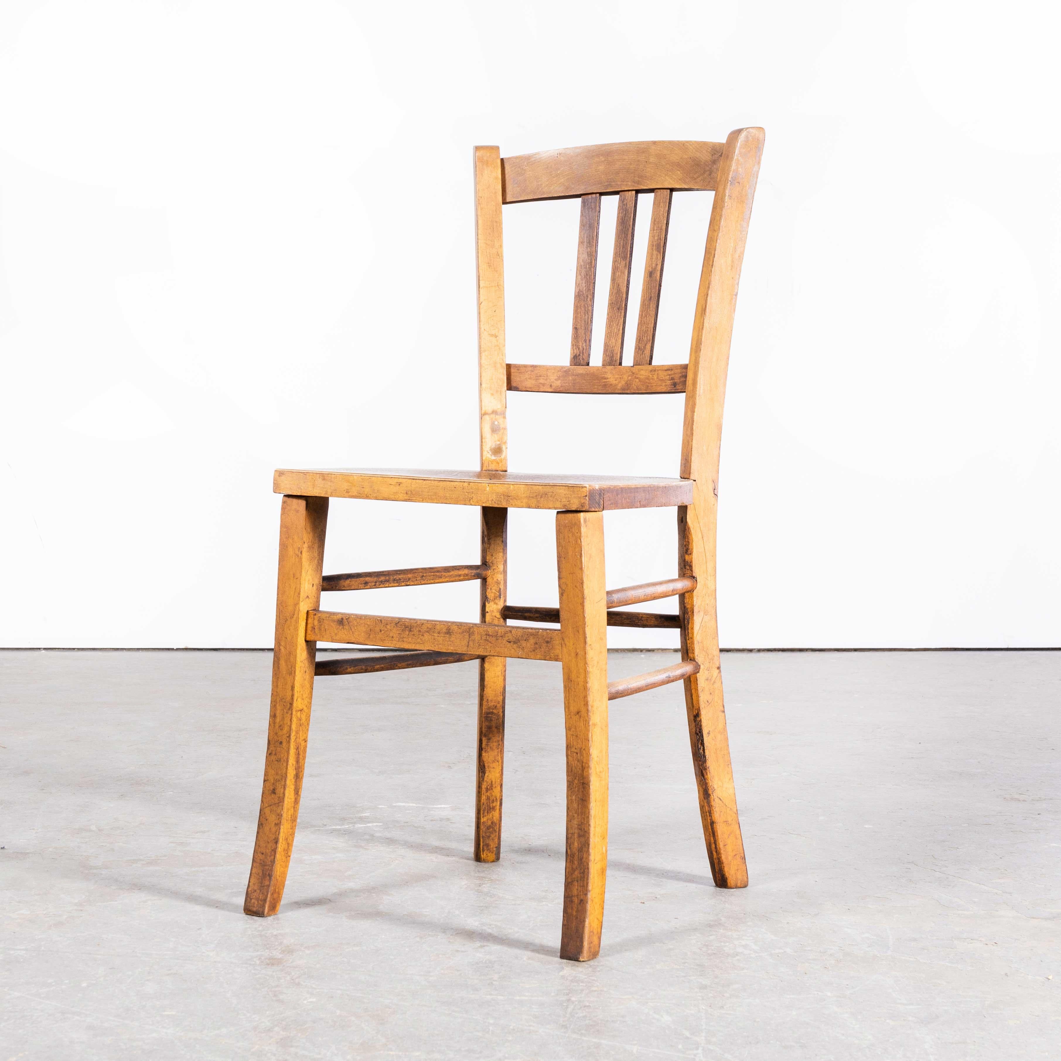 Estonian 1930s Luterma Embossed Seat Bentwood Dining Chair, Set of Four For Sale