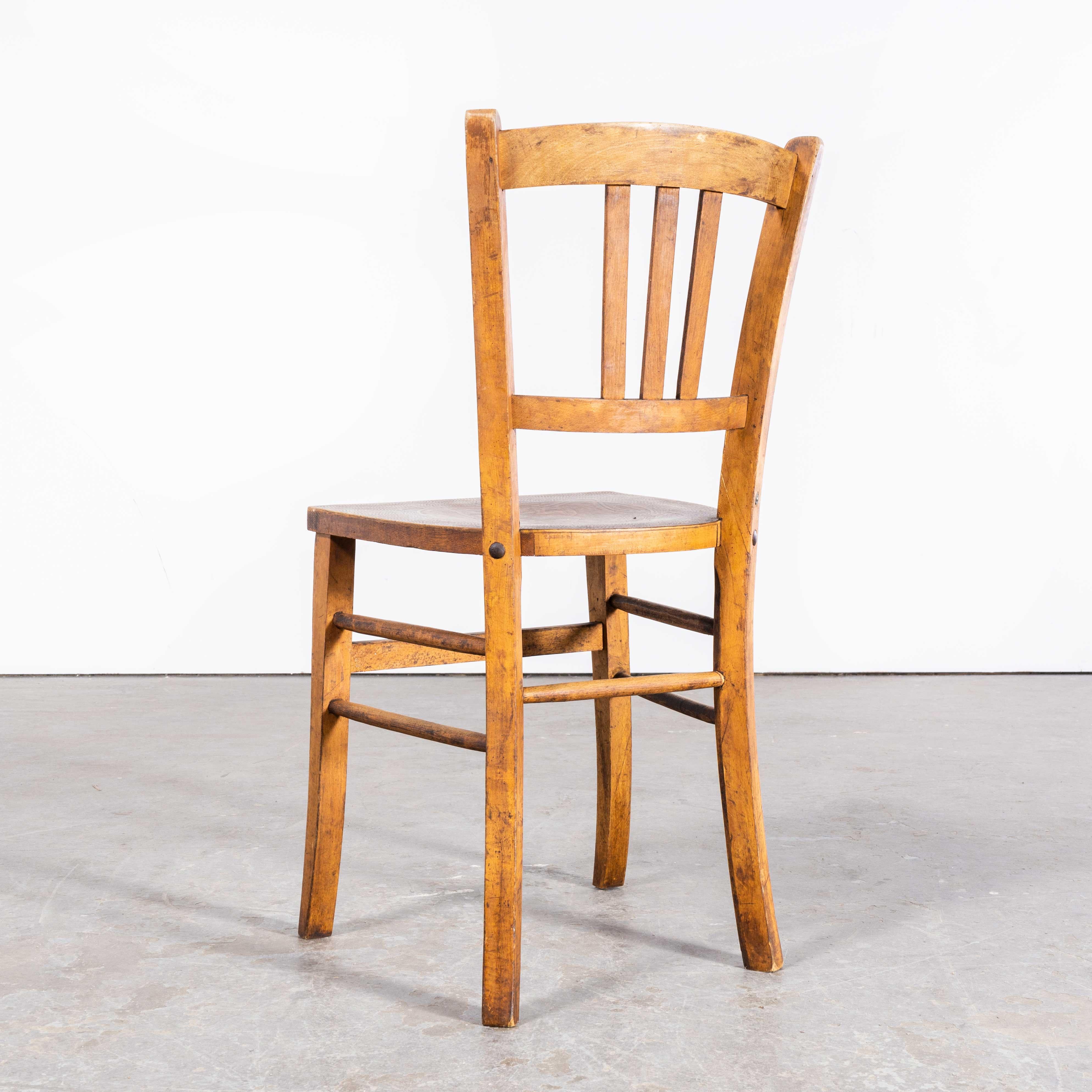 1930s Luterma Embossed Seat Bentwood Dining Chair, Set of Four In Good Condition For Sale In Hook, Hampshire