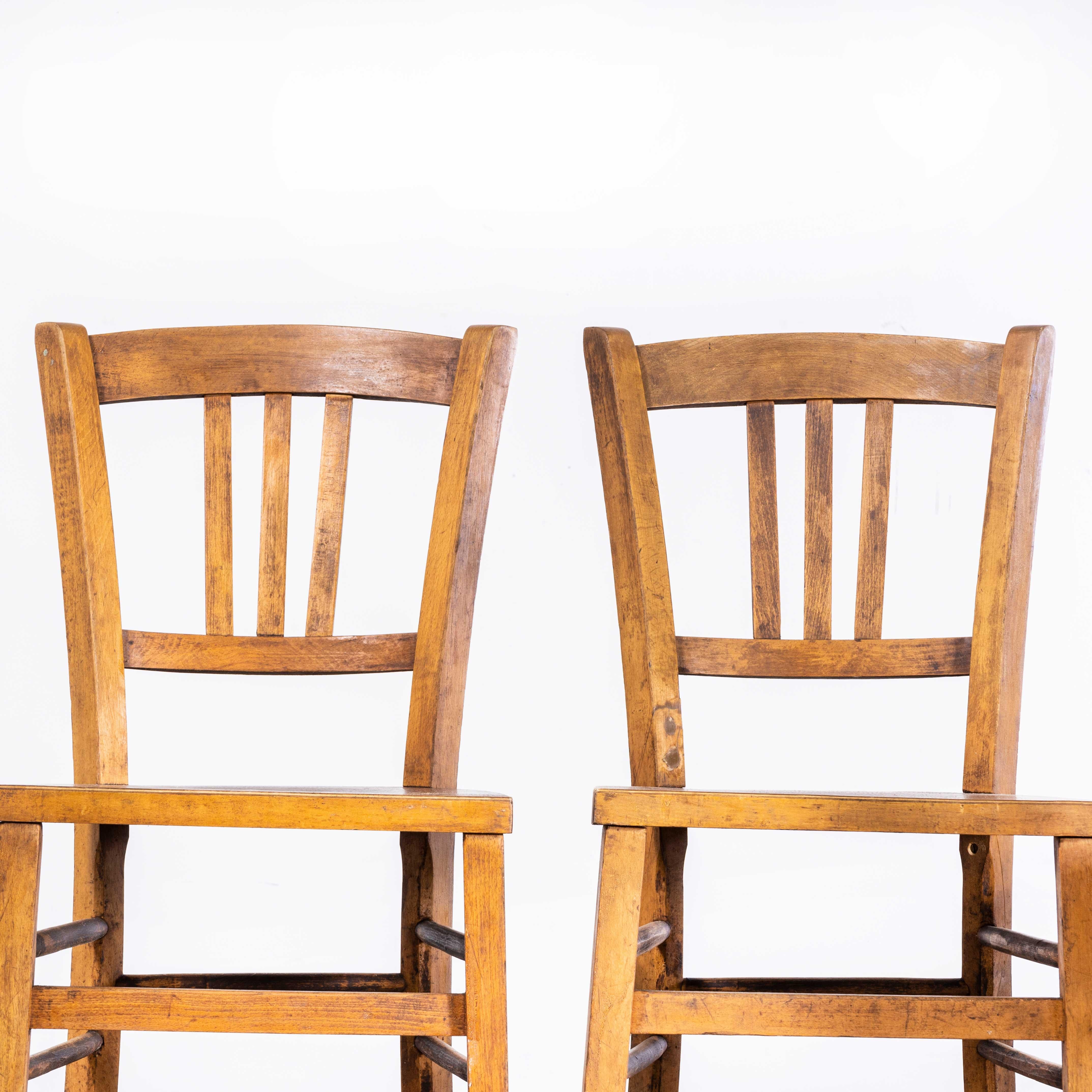 Mid-20th Century 1930s Luterma Embossed Seat Bentwood Dining Chair, Set of Four For Sale
