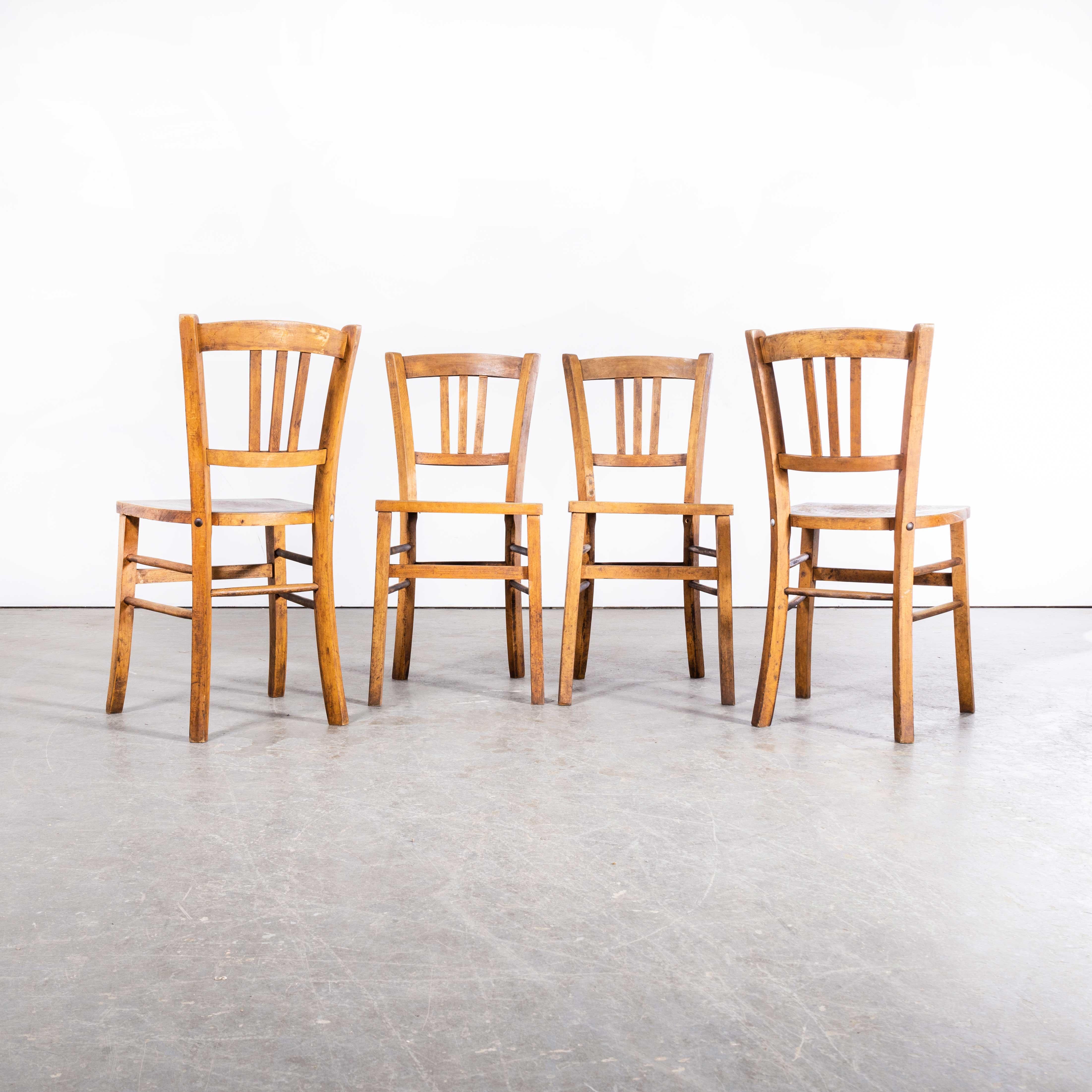 1930s Luterma Embossed Seat Bentwood Dining Chair, Set of Four In Good Condition In Hook, Hampshire