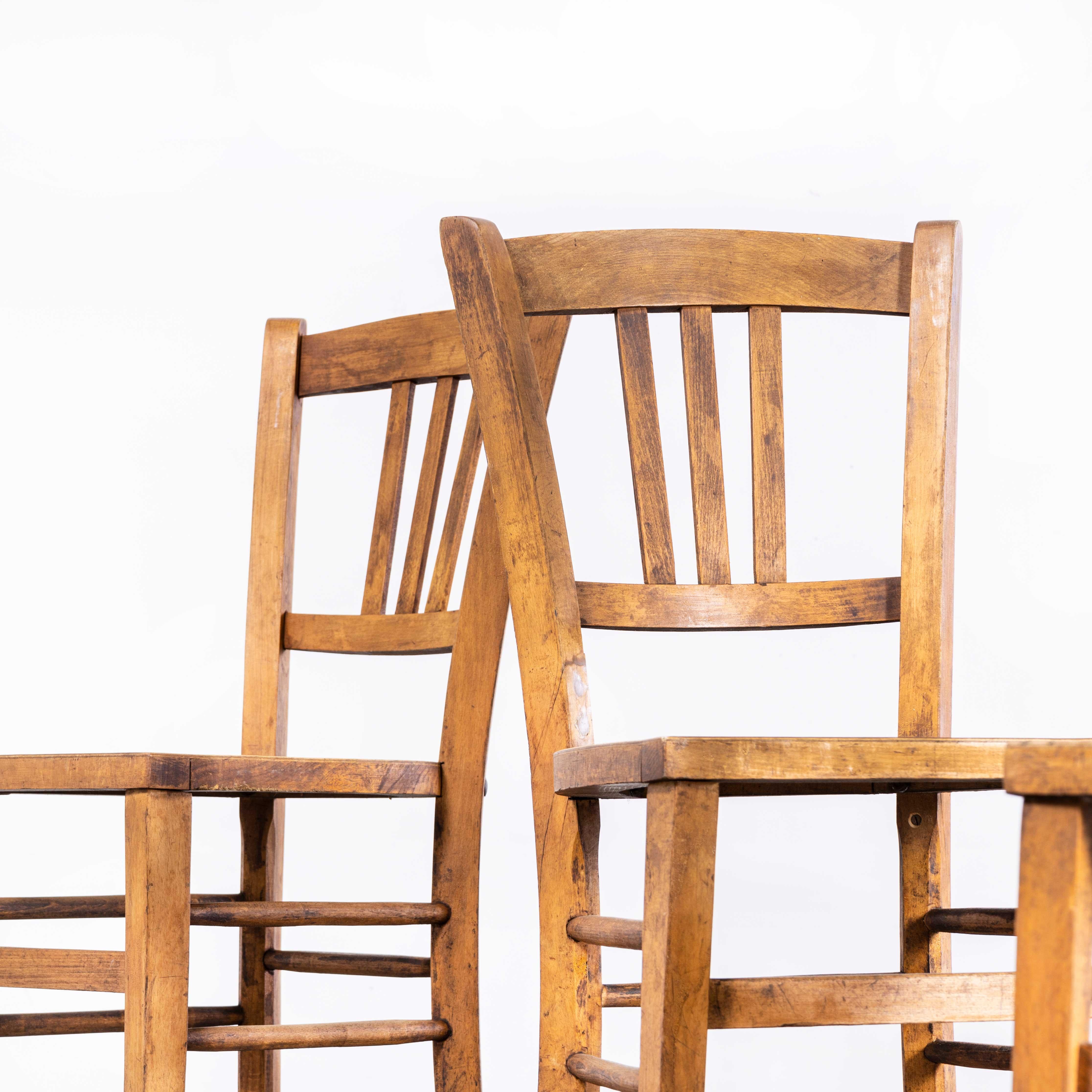 1930s Luterma Embossed Seat Bentwood Dining Chair, Set of Four For Sale 4