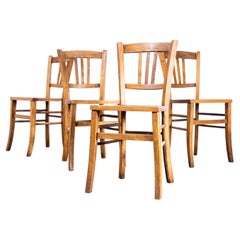 Vintage 1930s Luterma Embossed Seat Bentwood Dining Chair, Set of Four