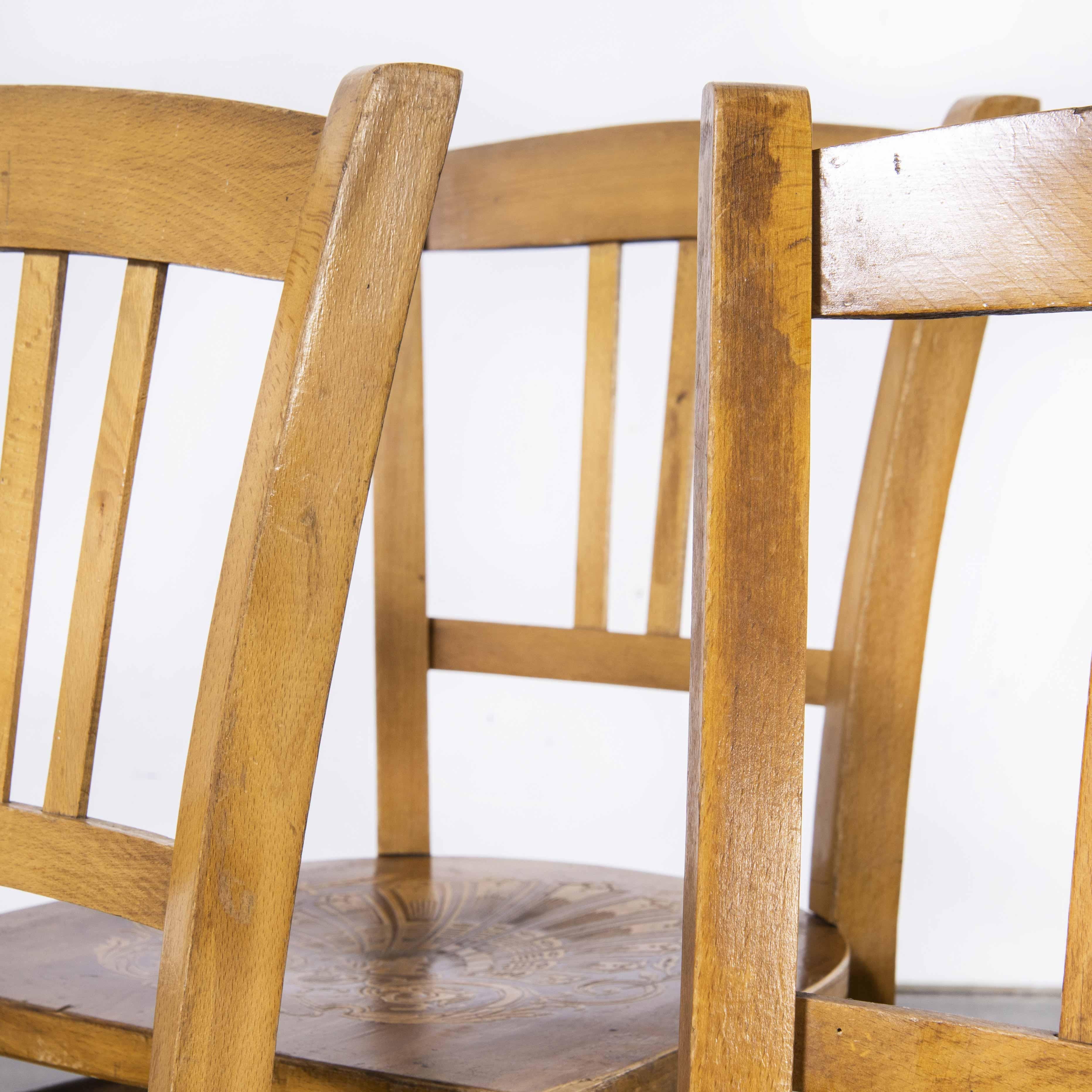 1930's Luterma Embossed Seat Bentwood Dining Chair, Set of Six 5
