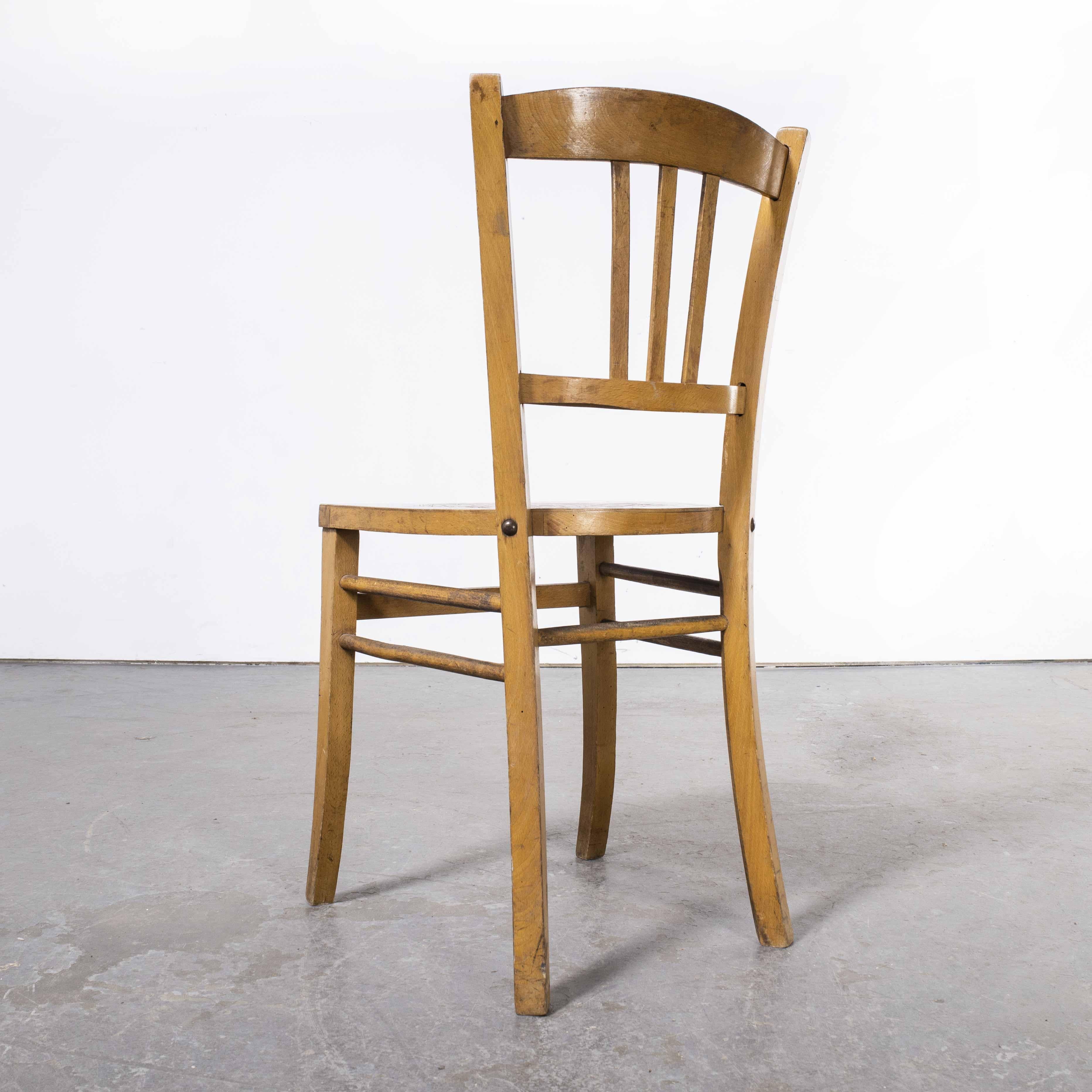 1930's Luterma Embossed Seat Bentwood Dining Chair, Set of Six 3