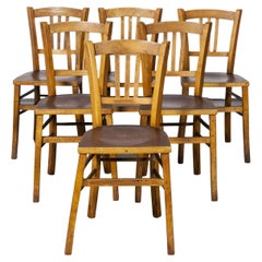 1930's Luterma Embossed Seat Bentwood Dining Chair, Set of Six