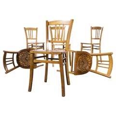 1930's Luterma Embossed Seat Bentwood Dining Chair, Set of Six