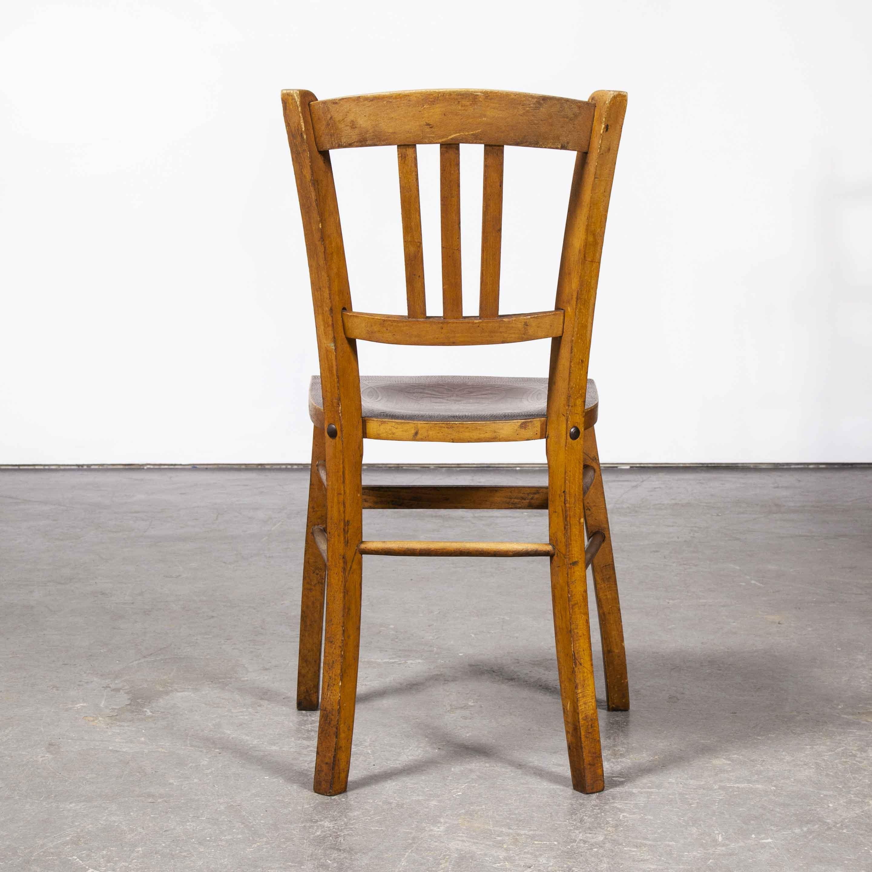 1930's Luterma Embossed Seat Bentwood Dining Chair, Various Qty Available In Good Condition In Hook, Hampshire