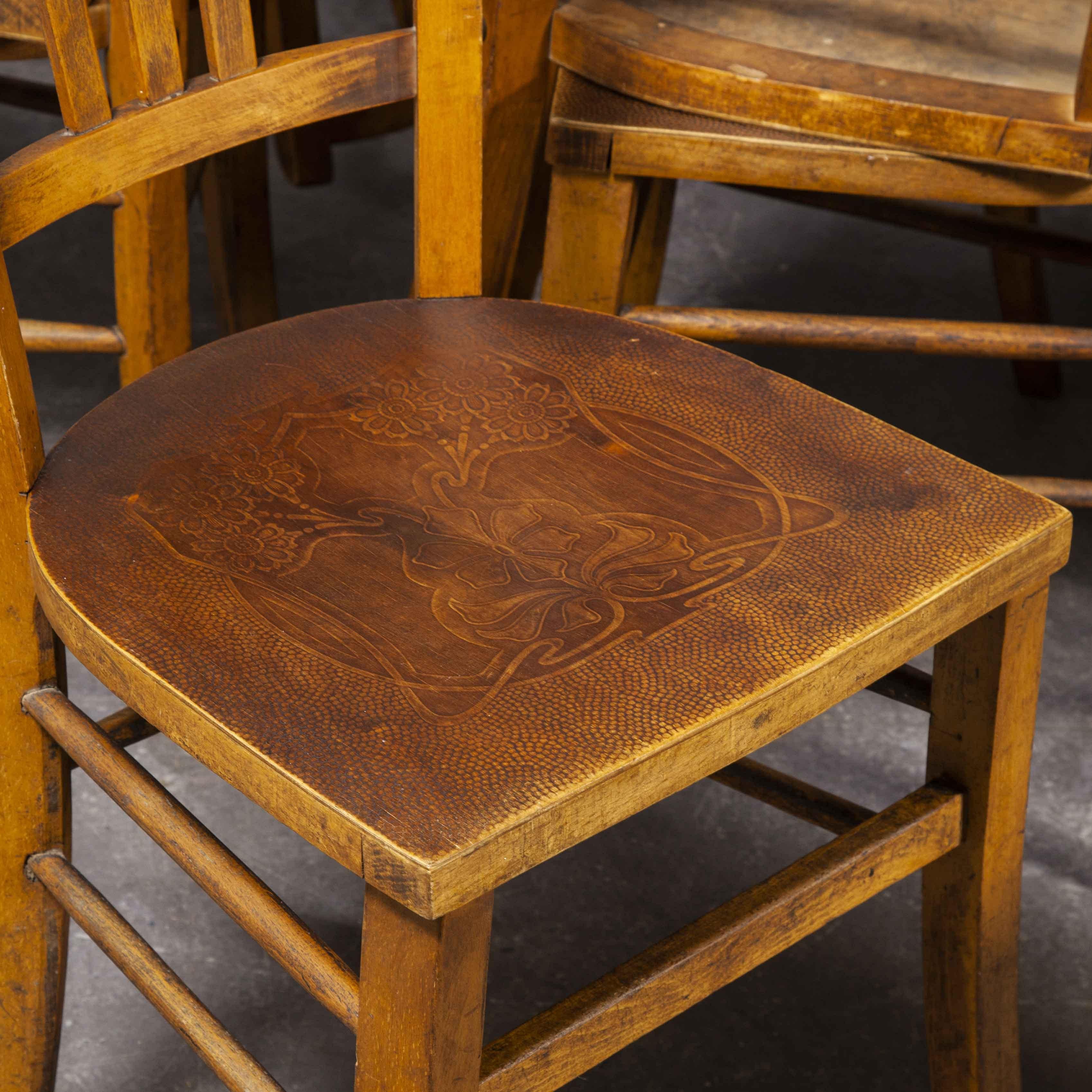 1930's Luterma Embossed Seat Bentwood Dining Chair, Various Qty Available 3