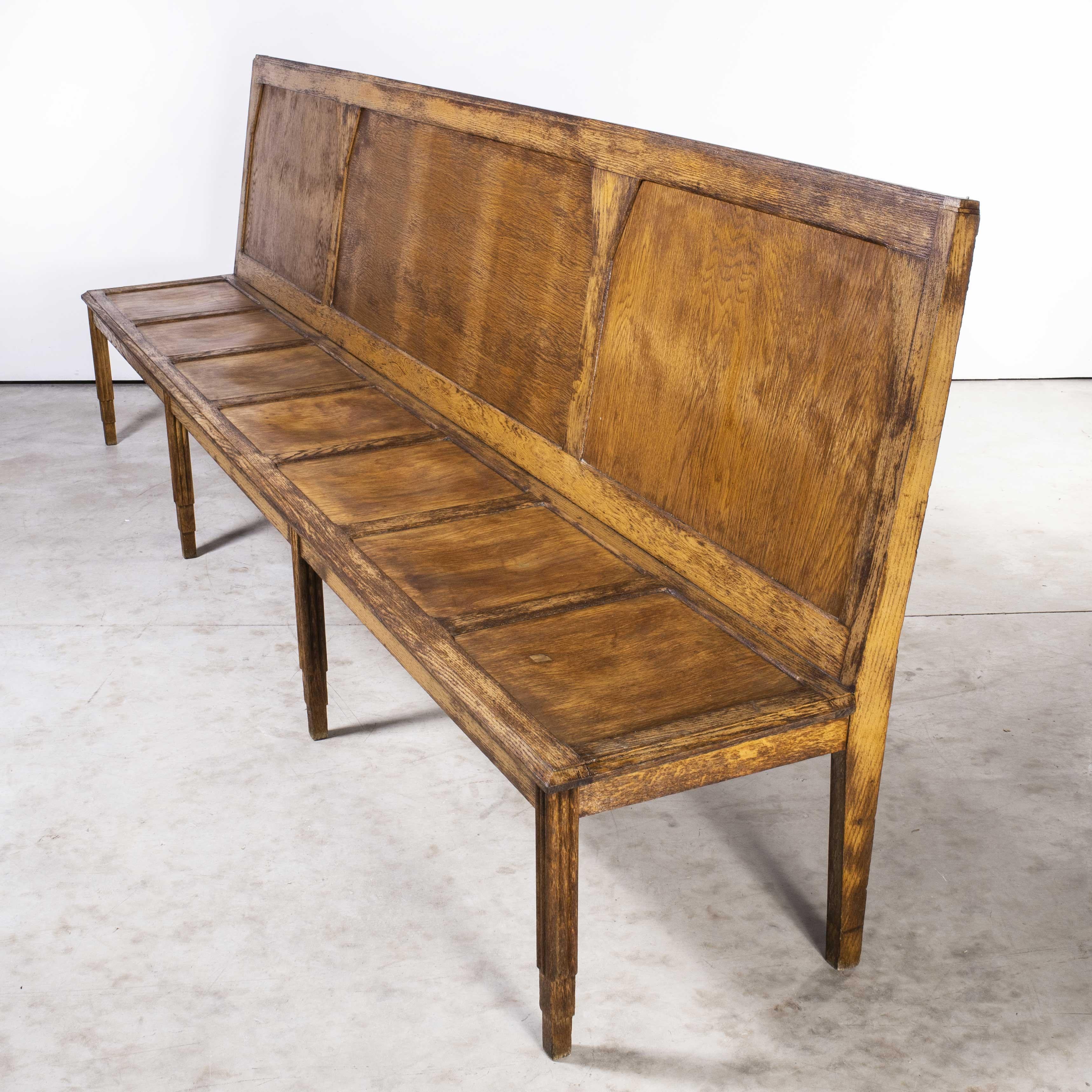 1930's Luterma Large French Oak Bench 'Model 1510' For Sale 3