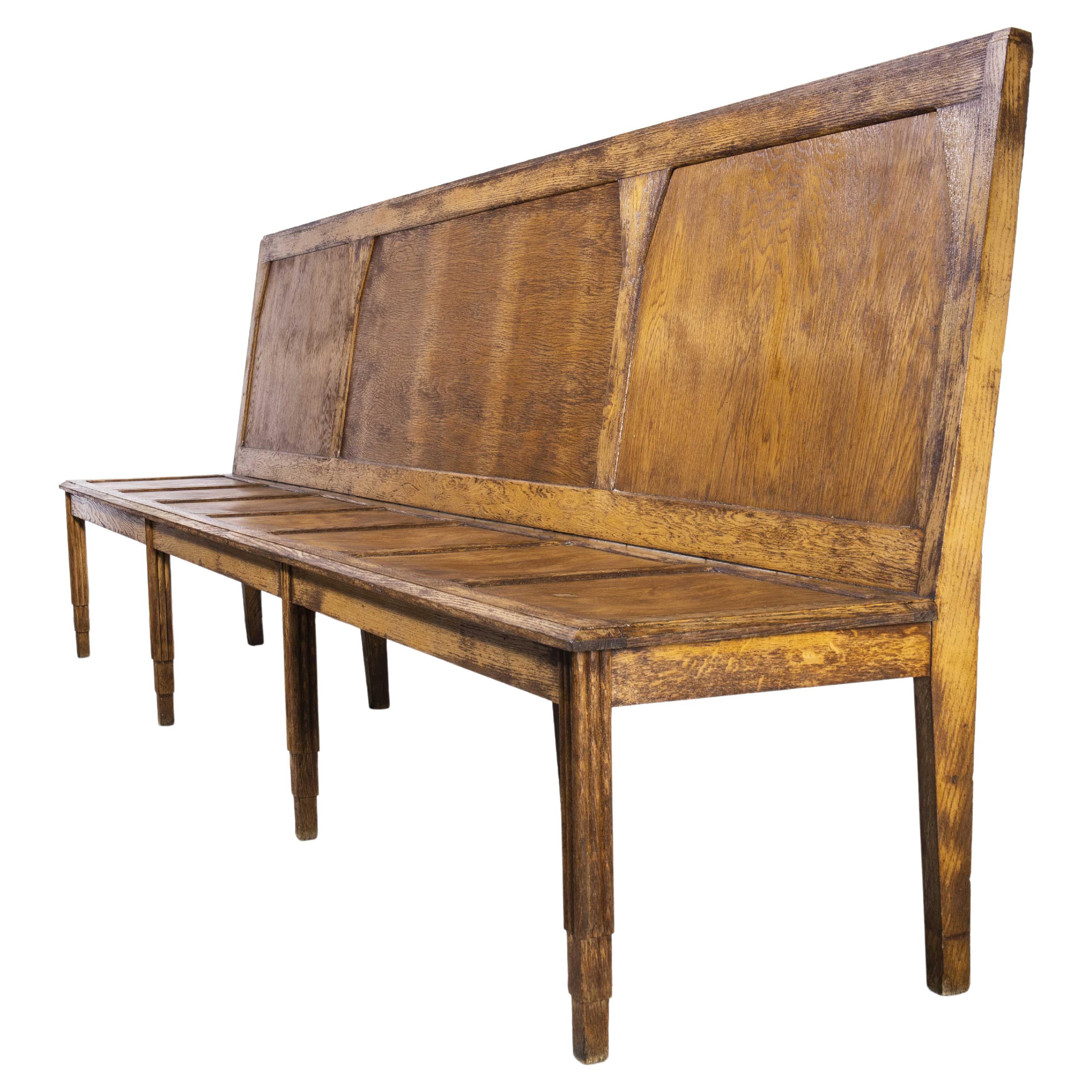 1930's Luterma Large French Oak Bench 'Model 1510' For Sale