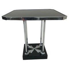 1930’s Machine Age/Art Deco Black Chrome Side Table Bauhaus Period