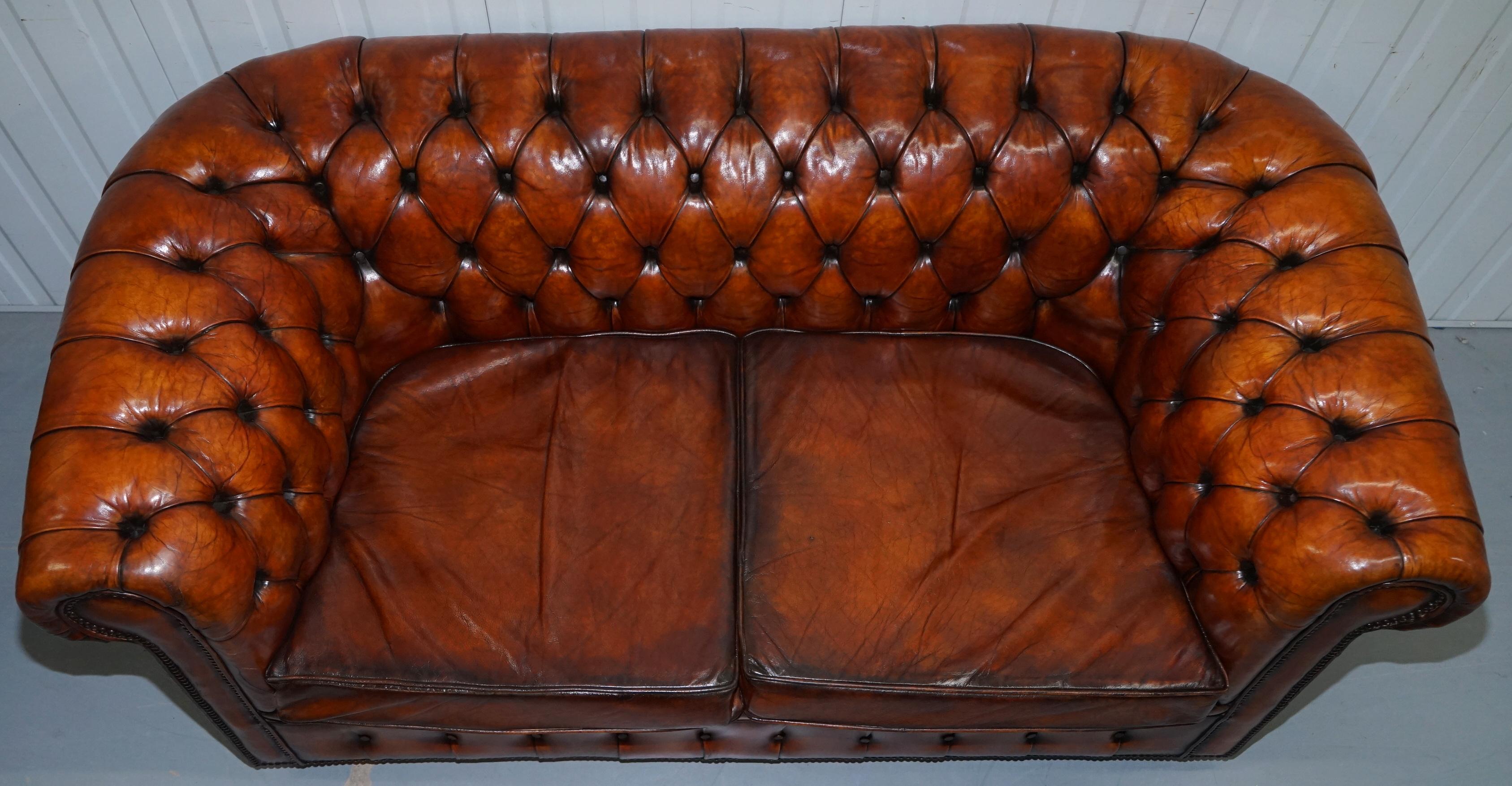 1930s Made in England Restored Hand Dyed Chesterfield Club Sofa Feather Filled 4