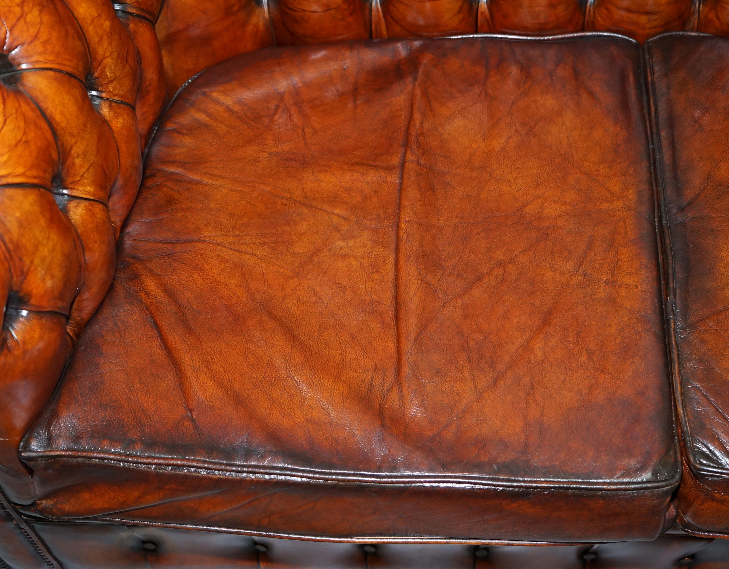 1930s Made in England Restored Hand Dyed Chesterfield Club Sofa Feather Filled 5