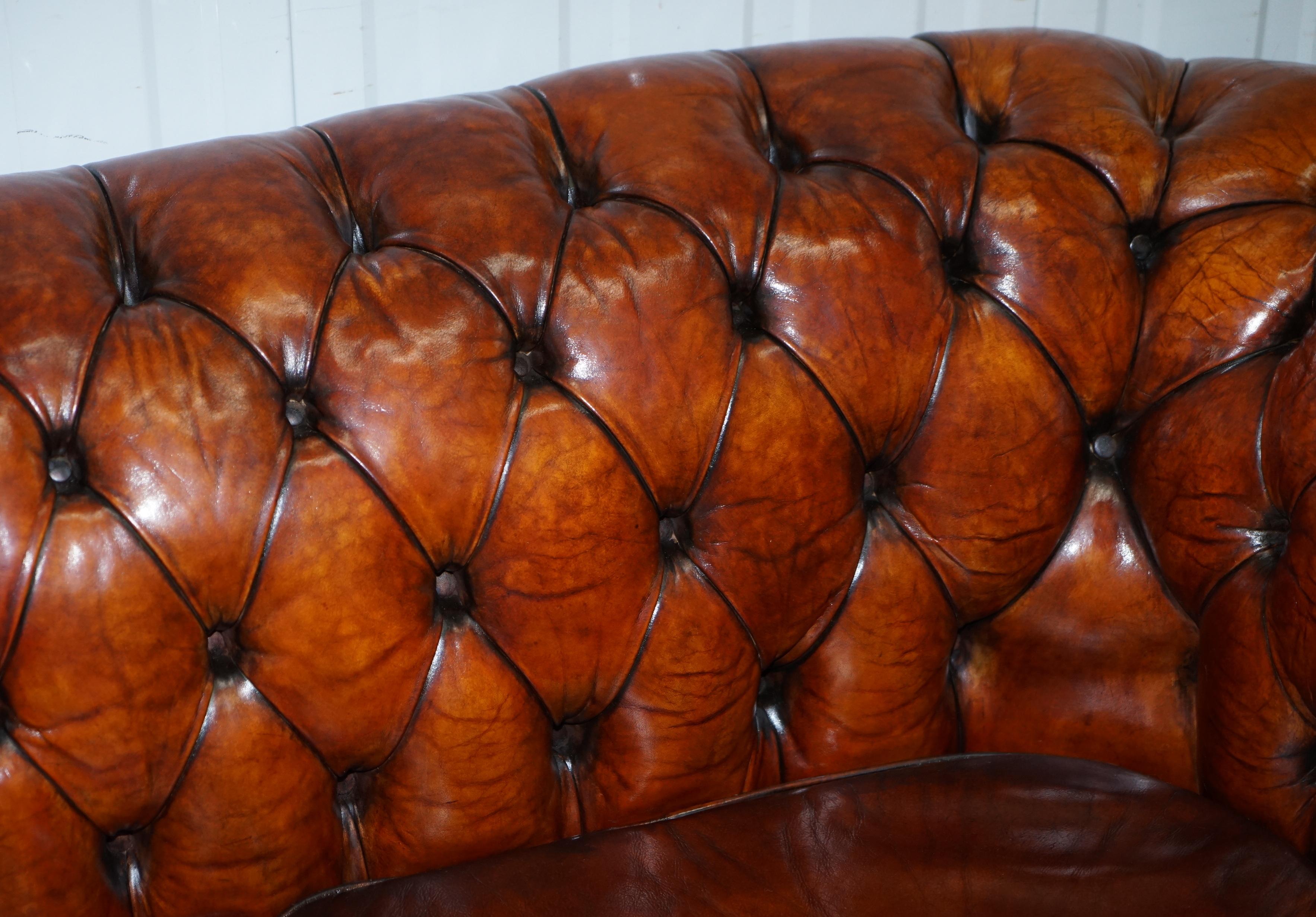 1930s Made in England Restored Hand Dyed Chesterfield Club Sofa Feather Filled 1