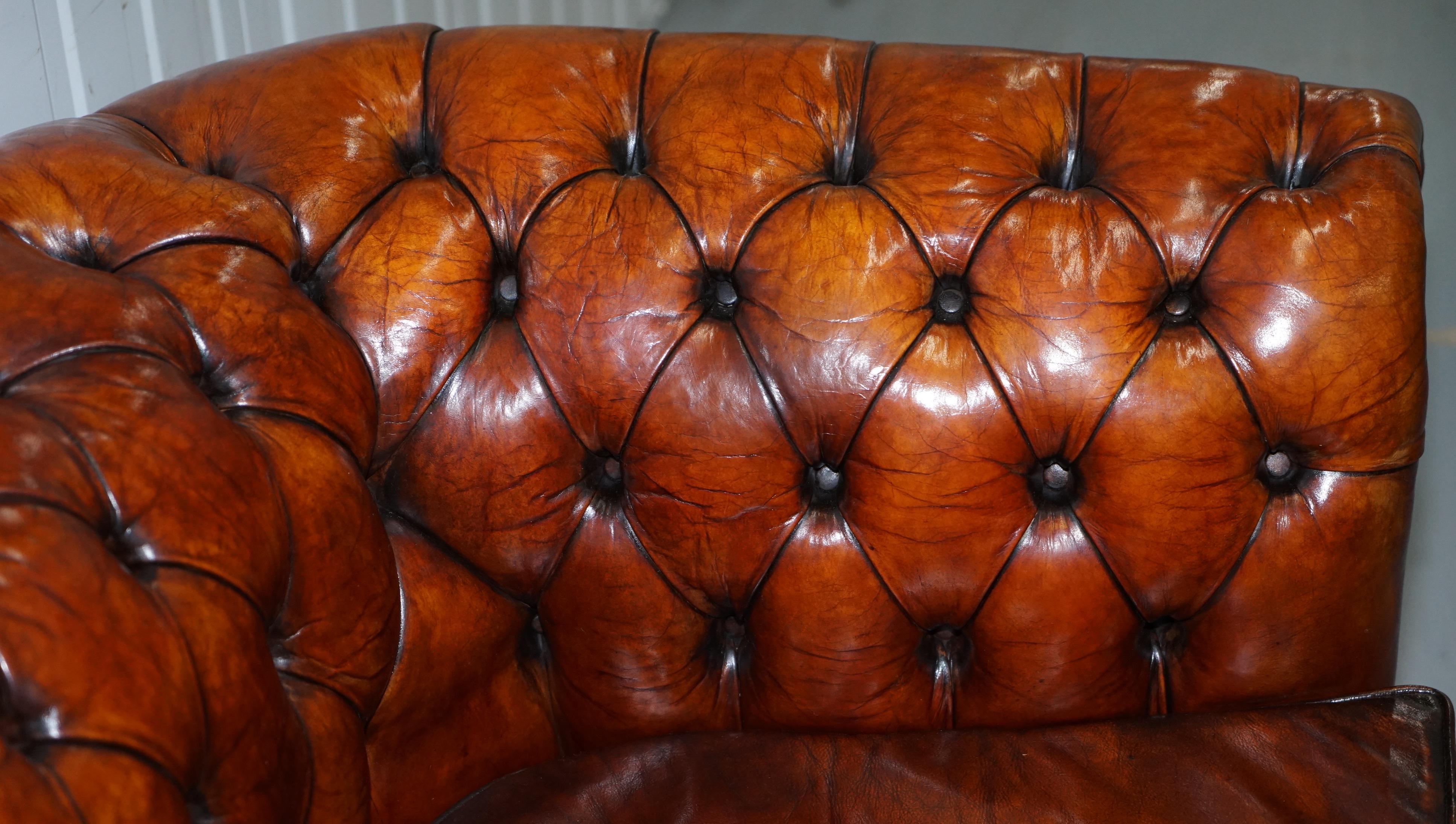 1930s Made in England Restored Hand Dyed Chesterfield Club Sofa Feather Filled 2