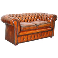 1930s Made in England Restored Hand Dyed Chesterfield Club Sofa Feather Filled