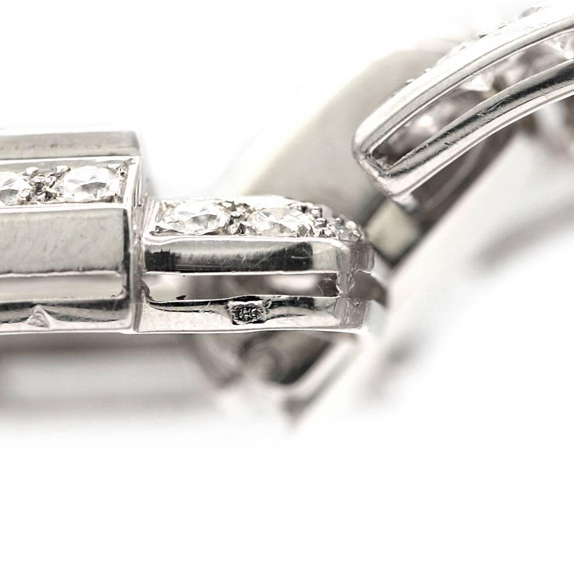 Women's or Men's 1930s Magnificent 60 Carat Platinum Diamond Bracelet For Sale