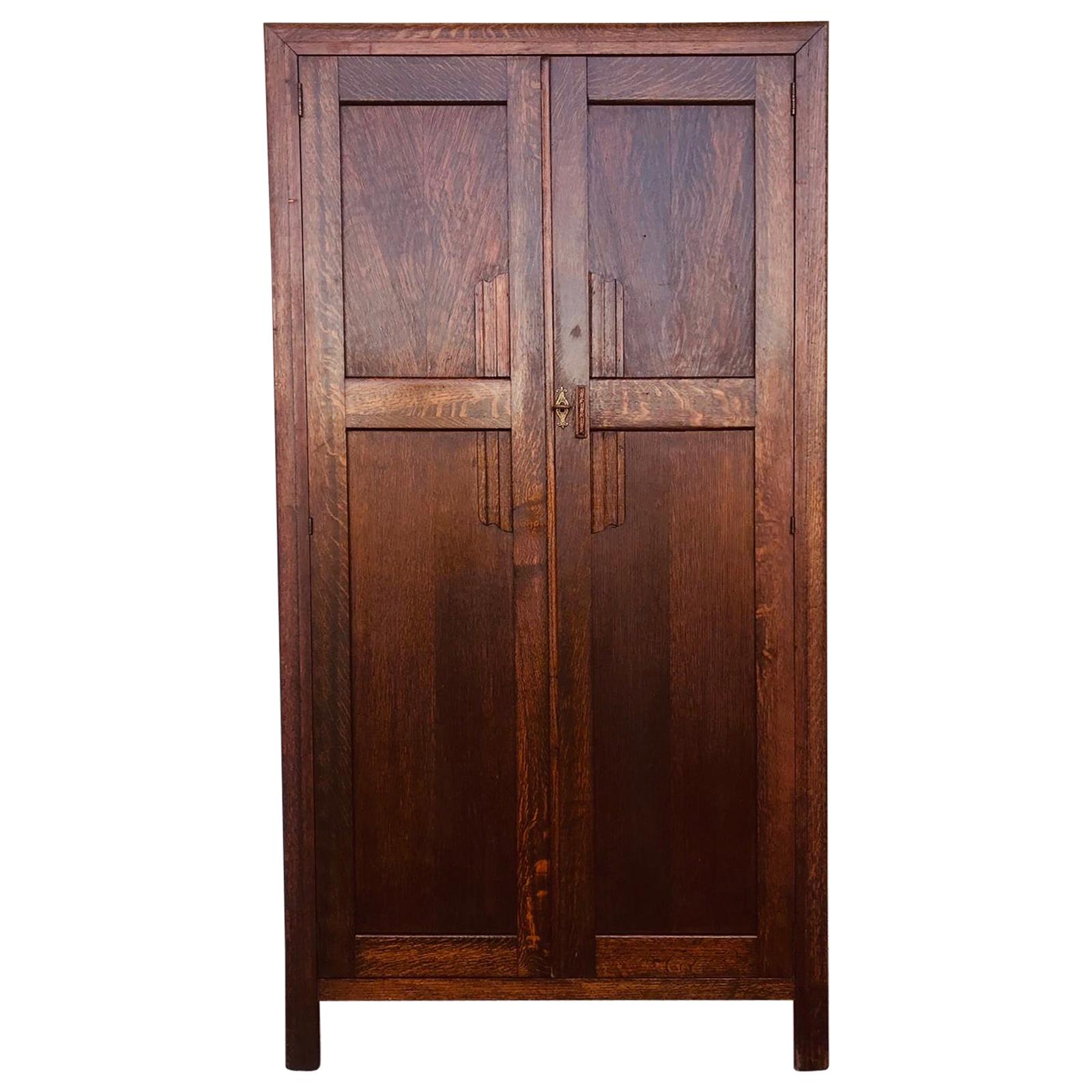 1930s, Mahogany and Oak Harrison Gibson Ltd Gentleman's Wardrobe