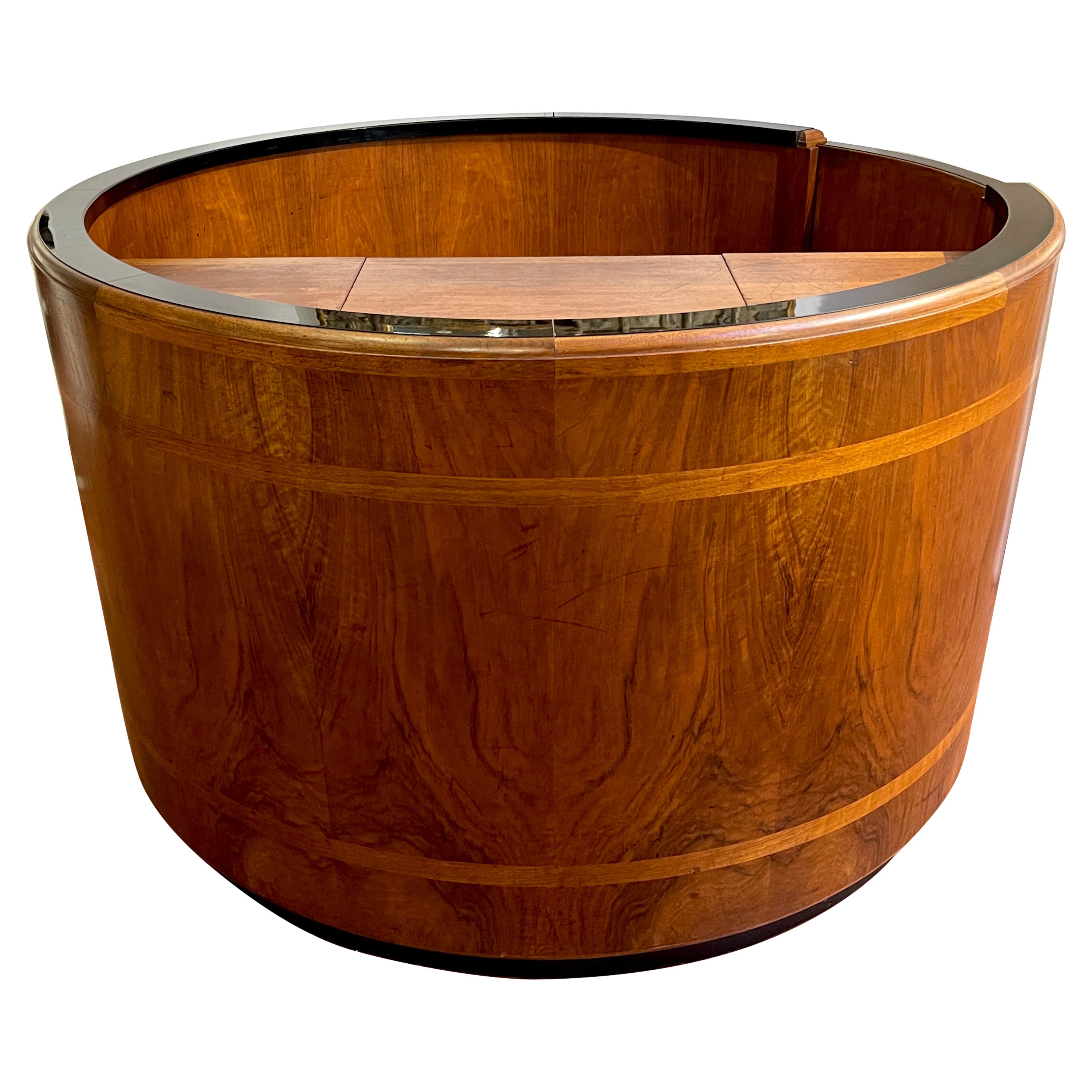 1930s Mahogany Circular Reception Desk / Bar, Attributed to Donald Deskey For Sale