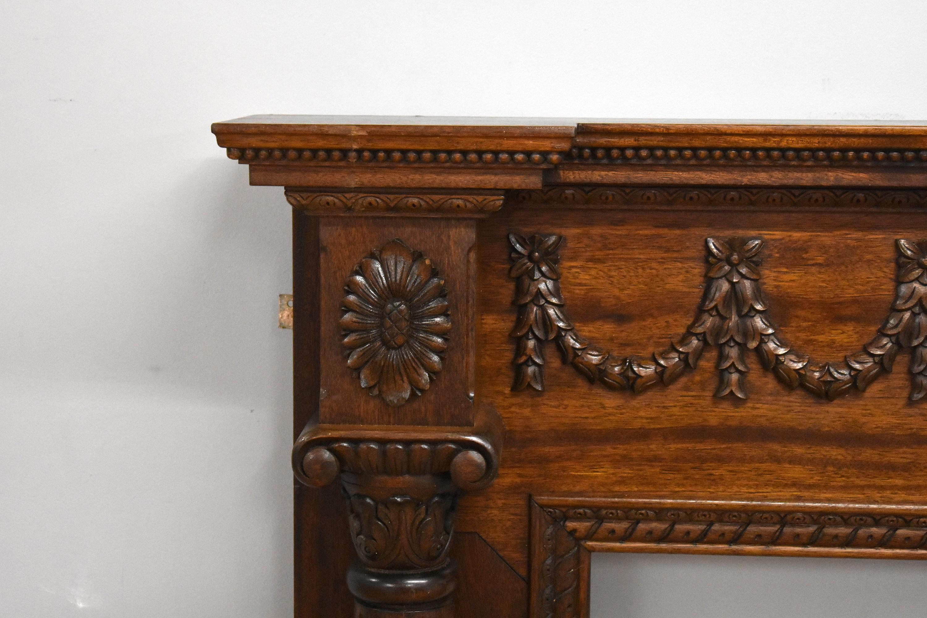 1930s Mahogany Fire Surround In Good Condition In Chelmsford, Essex