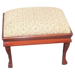 1930s Mahogany Upholstered Large FootStool