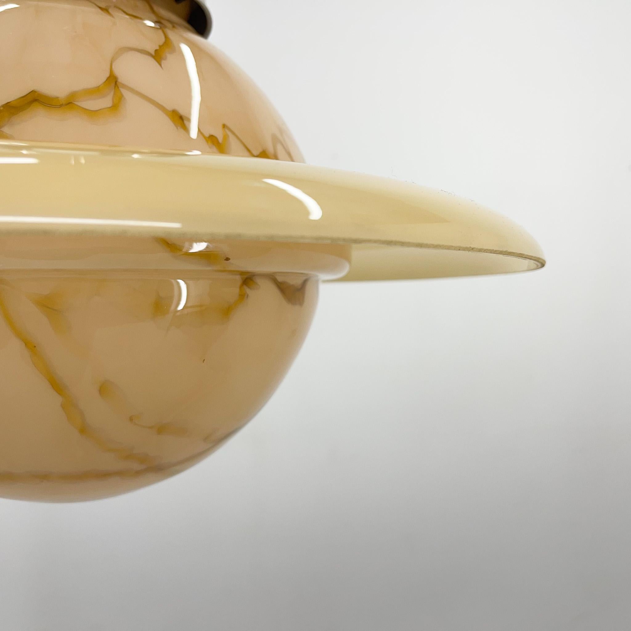 1930's Marble Glass Saturn Pendant In Good Condition For Sale In Praha, CZ