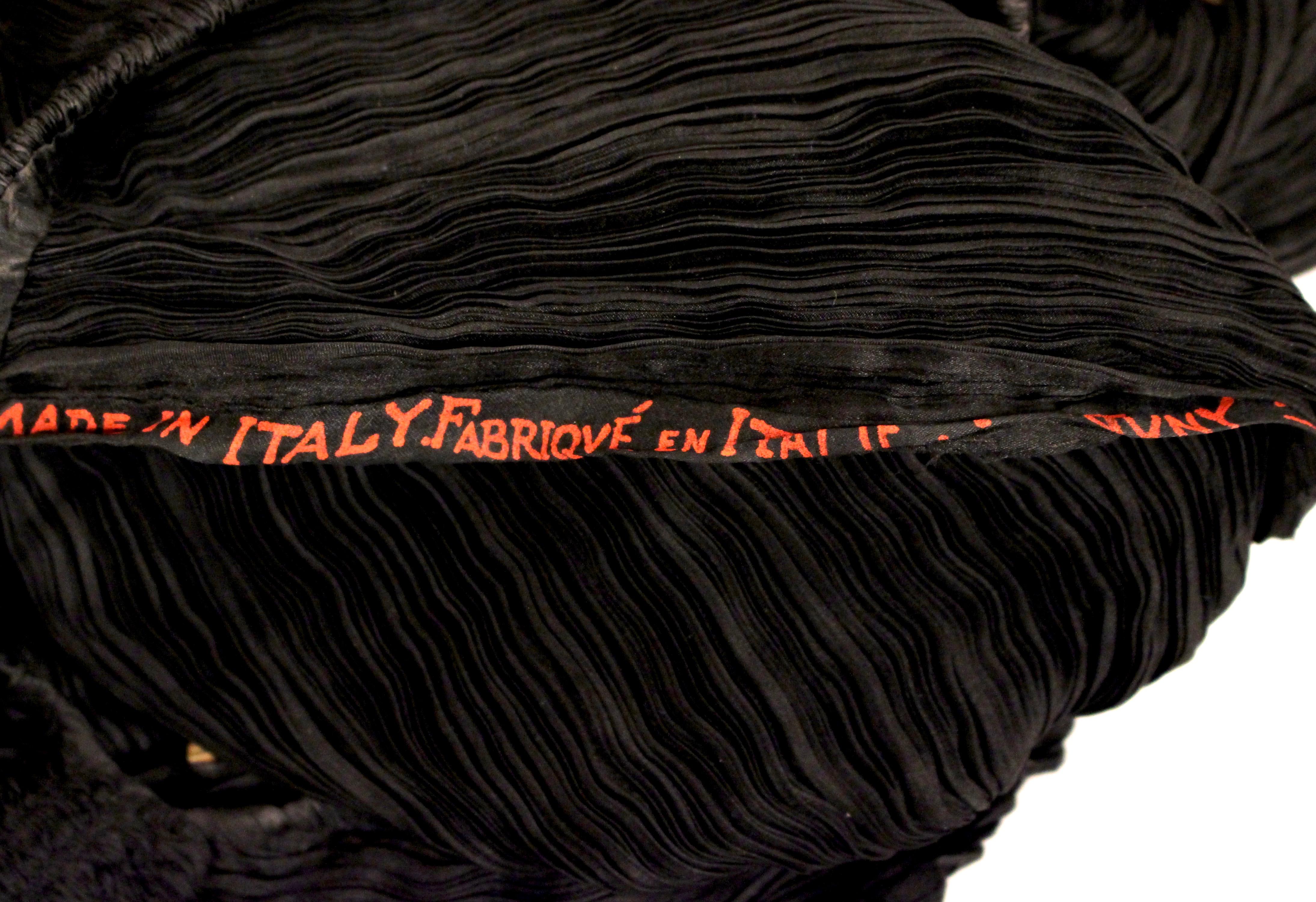 1930's MARIANO FORTUNY black silk pleated Delphos gown 2