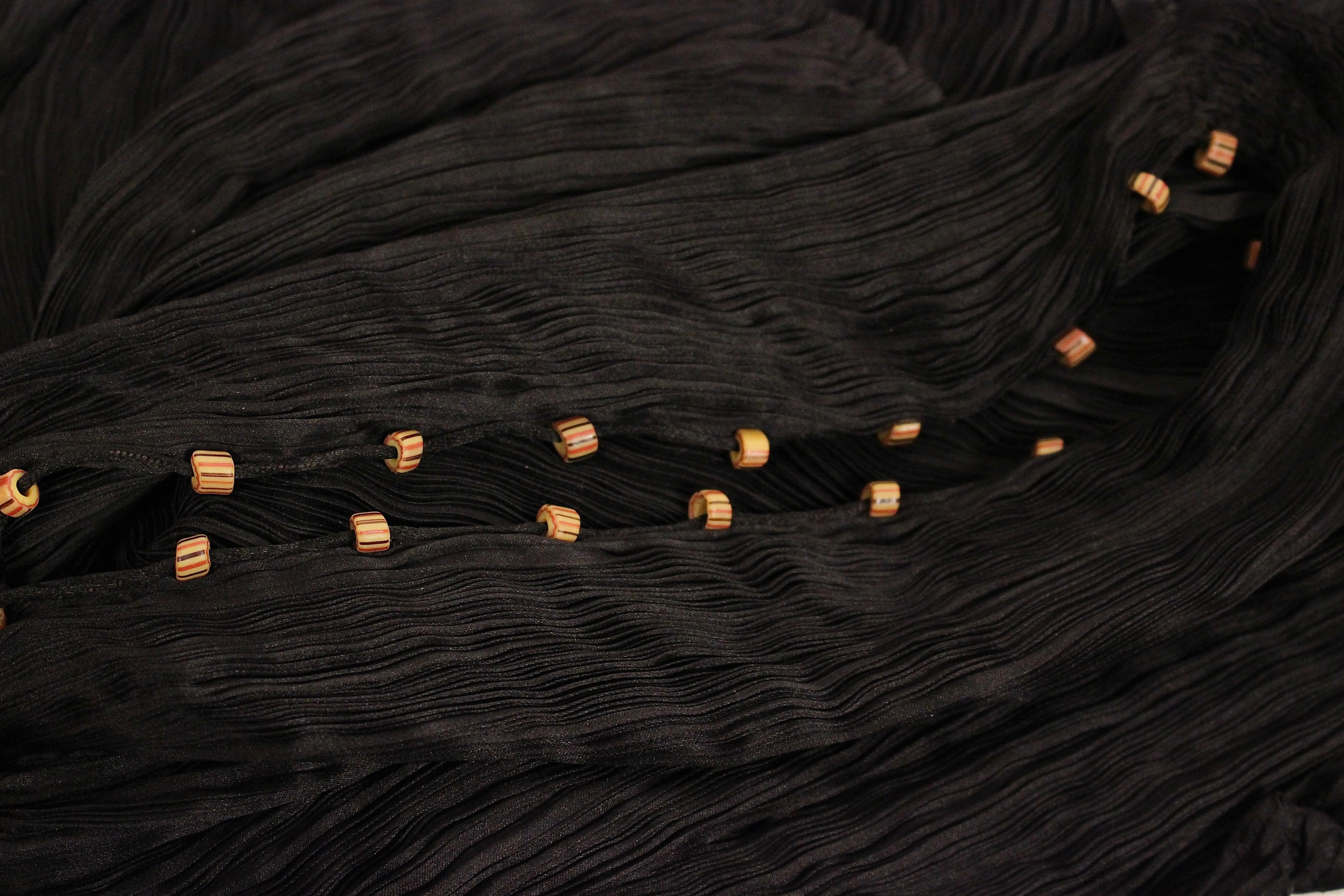 Women's 1930's MARIANO FORTUNY black silk pleated Delphos gown