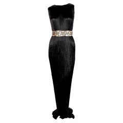 1930's MARIANO FORTUNY black silk pleated Delphos gown