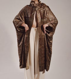 1930s Mariano Fortuny Gold Stenciled Evening Coat