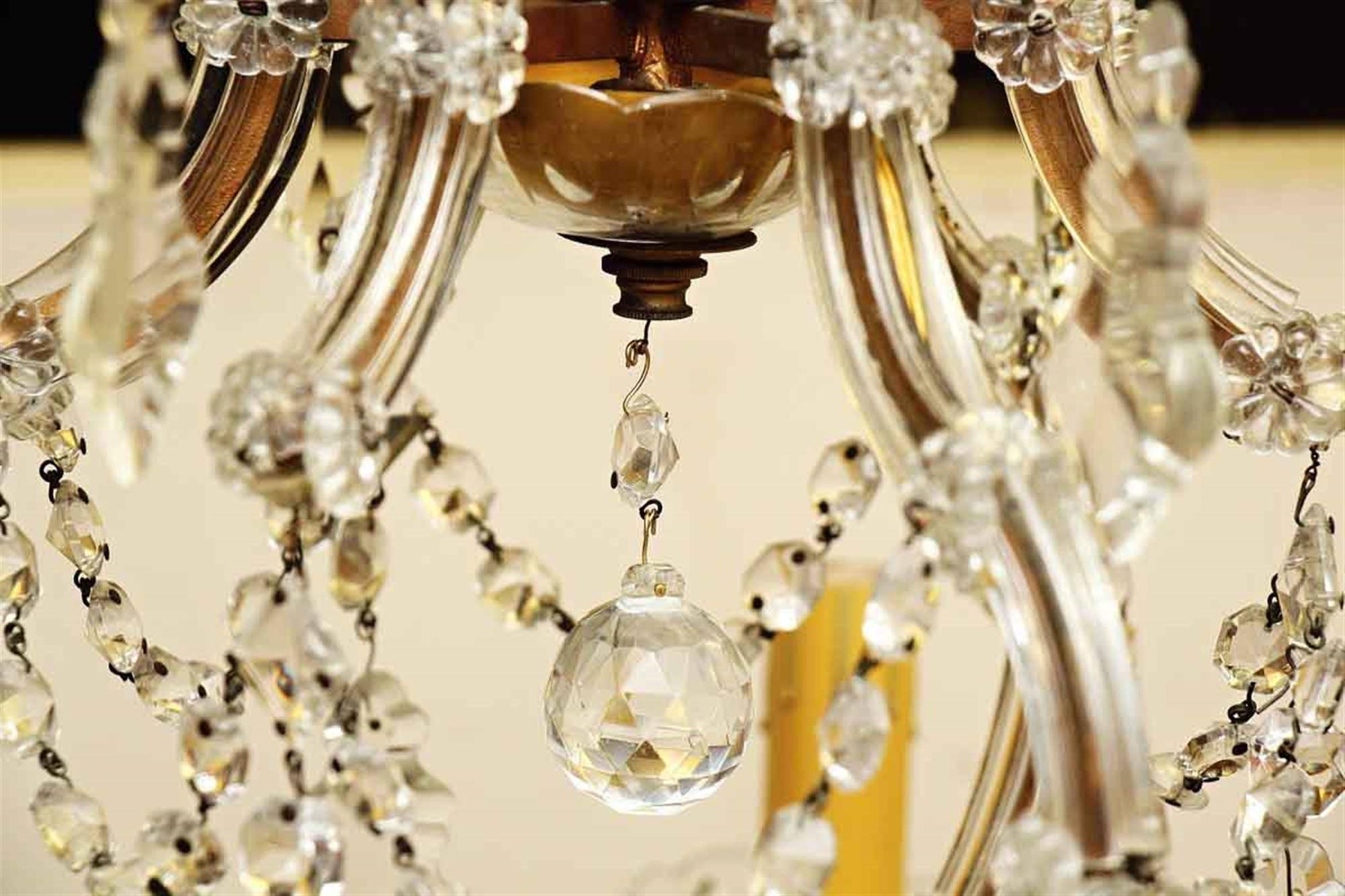 American 1930s Marie Therese Crystal Chandelier with Six Lights