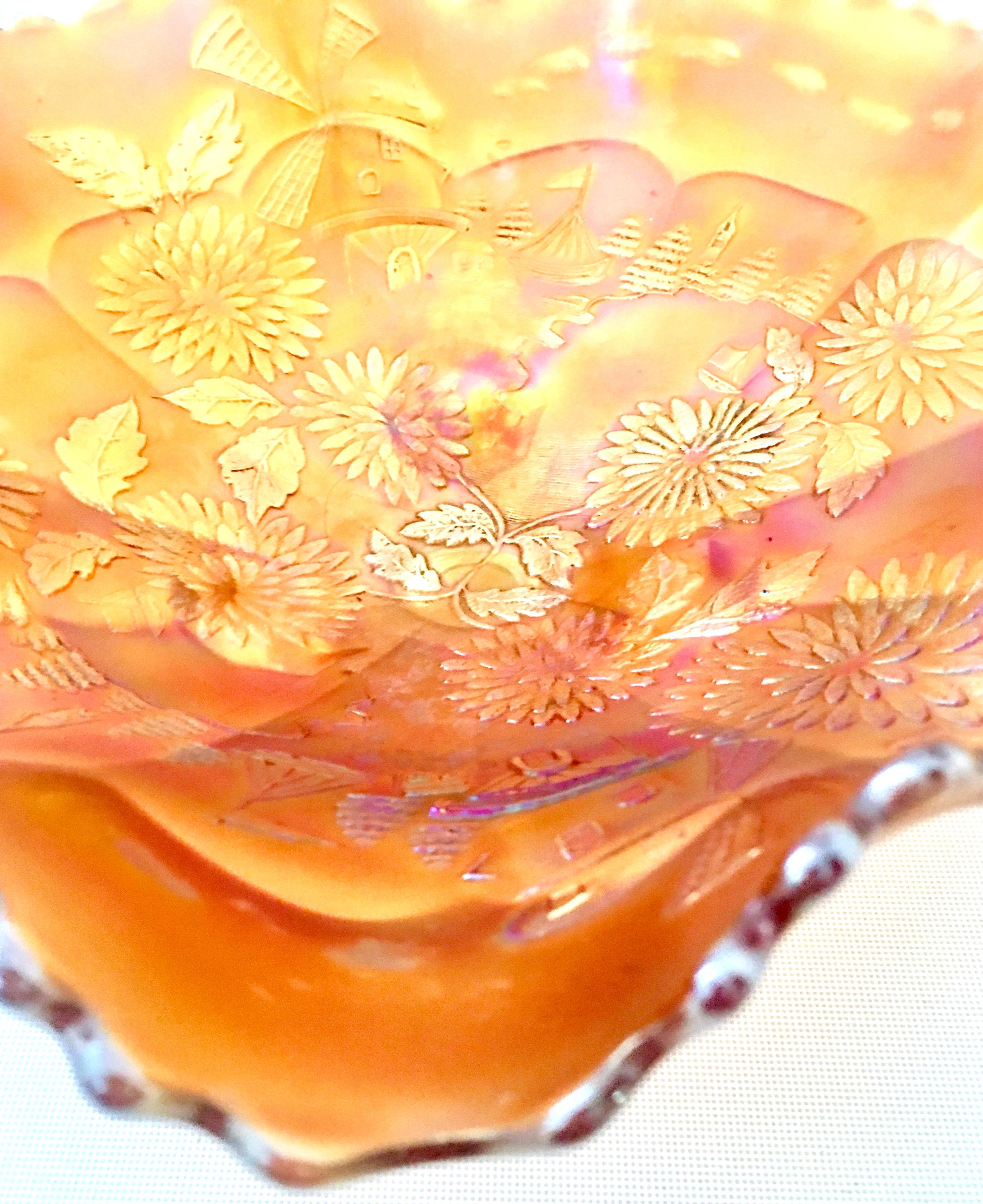 1930s Marigold Art Glass Footed 