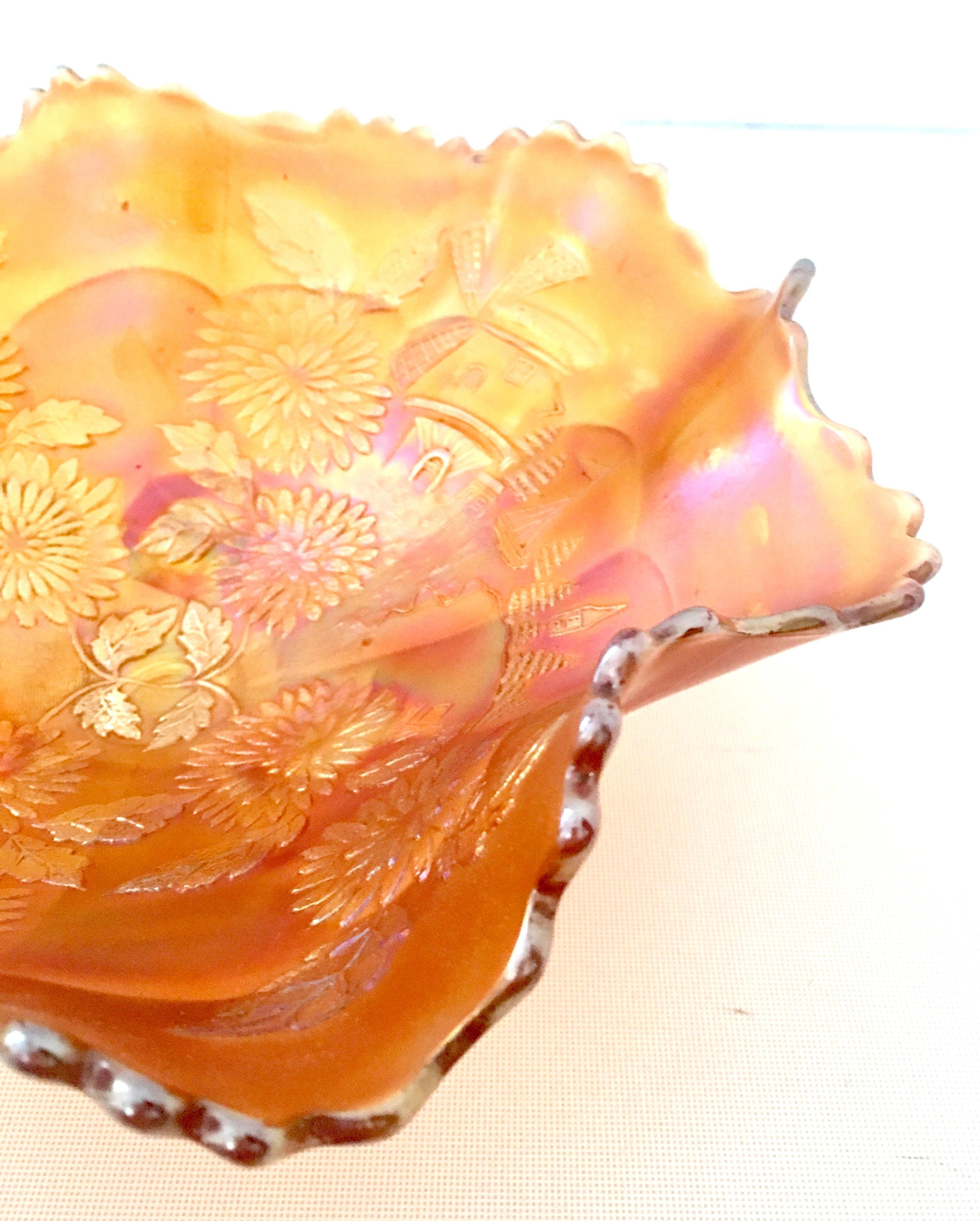 1930s Marigold Art Glass Footed 