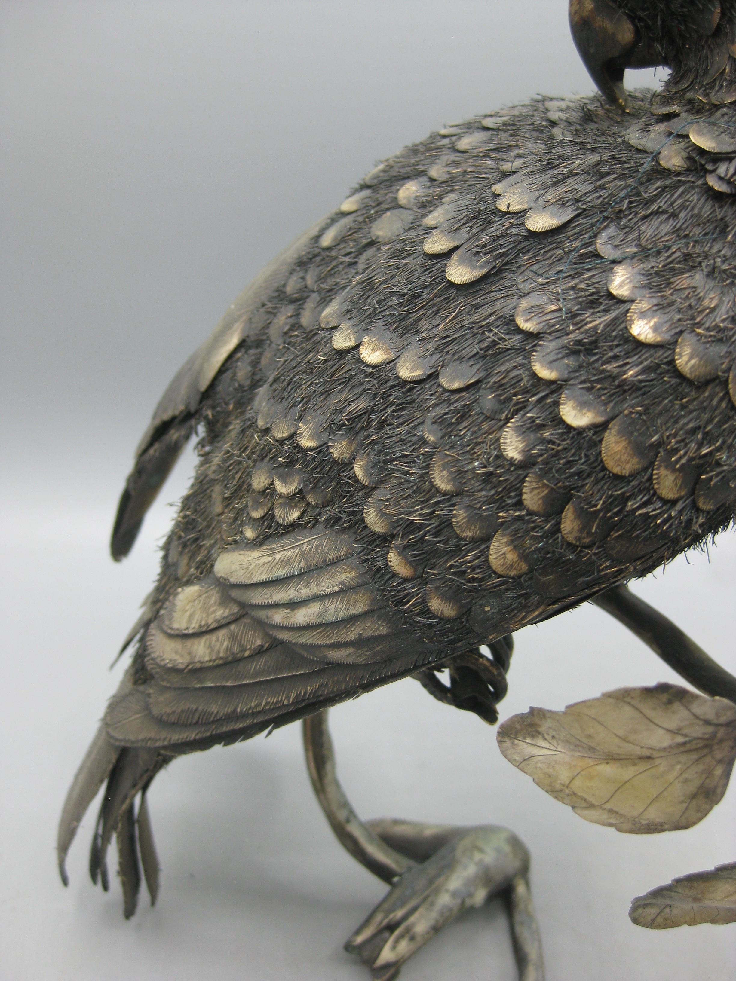 Mario Buccellati .800 Silber Italienische Papagei-Vogelstatue-Figur, Figur, Italien im Angebot 7