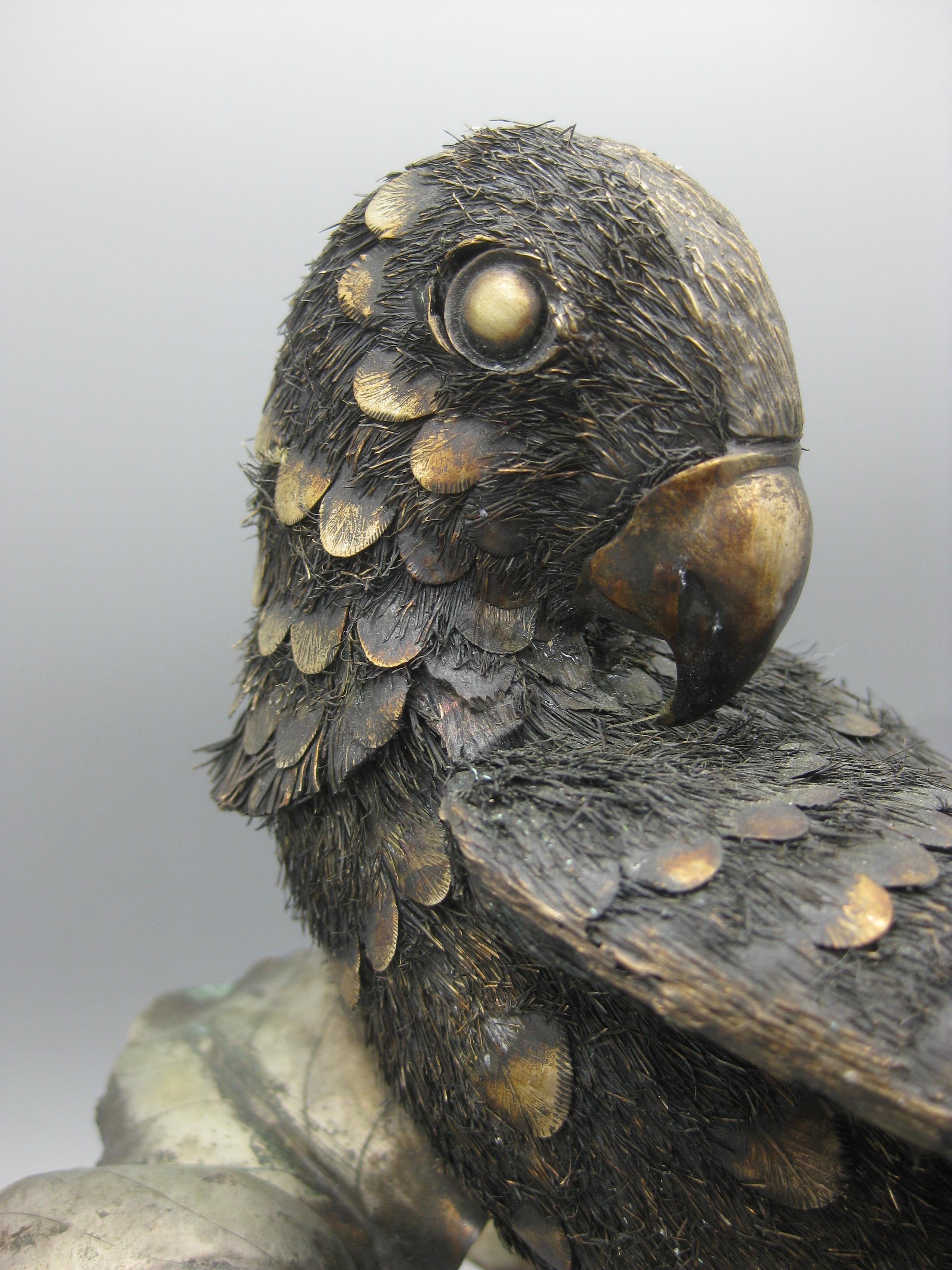 Mario Buccellati .800 Silber Italienische Papagei-Vogelstatue-Figur, Figur, Italien (20. Jahrhundert) im Angebot