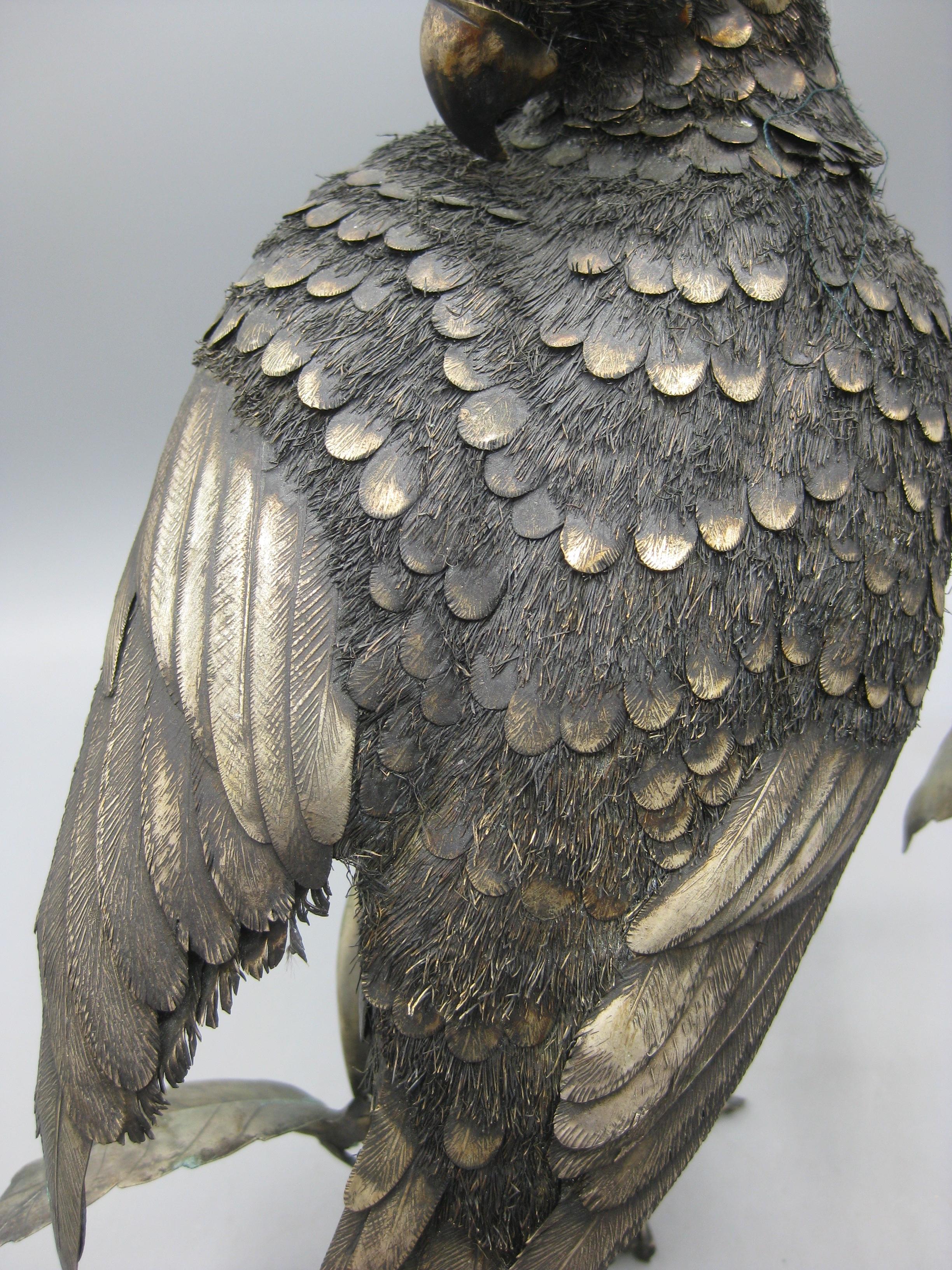Mario Buccellati .800 Silber Italienische Papagei-Vogelstatue-Figur, Figur, Italien im Angebot 3