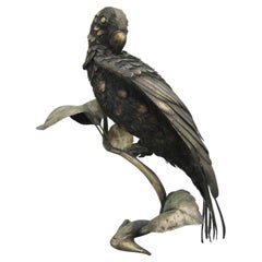 Mario Buccellati .800 Silver Statua Uccello Pappagallo Figurina Italia