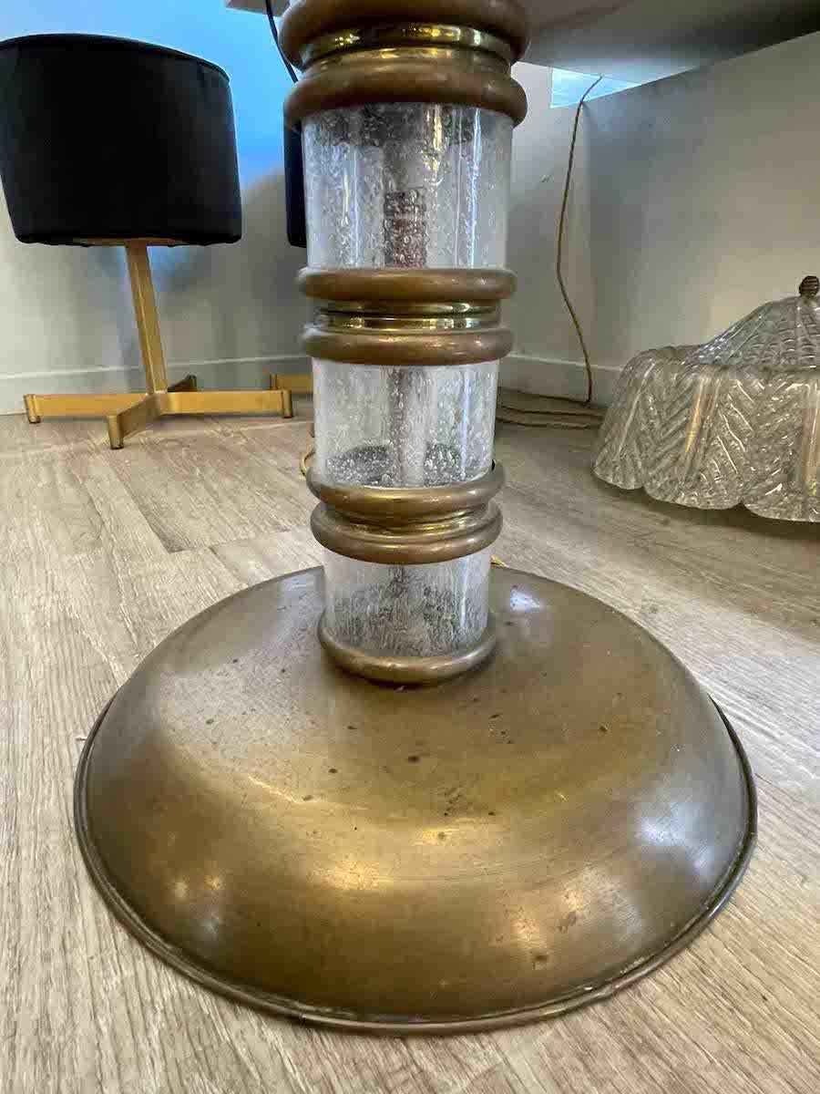 1930s Martinuzzi For Venini Glass and Brass Floor Lamp For Sale 3
