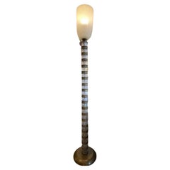 1930s Martinuzzi For Venini Glass and Brass Floor Lamp