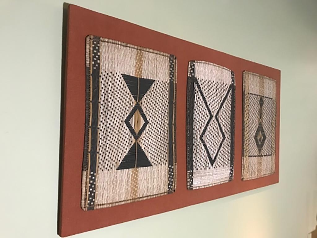 Tribal 1930's Mbole Woven Bark Fibre Decorative Panels