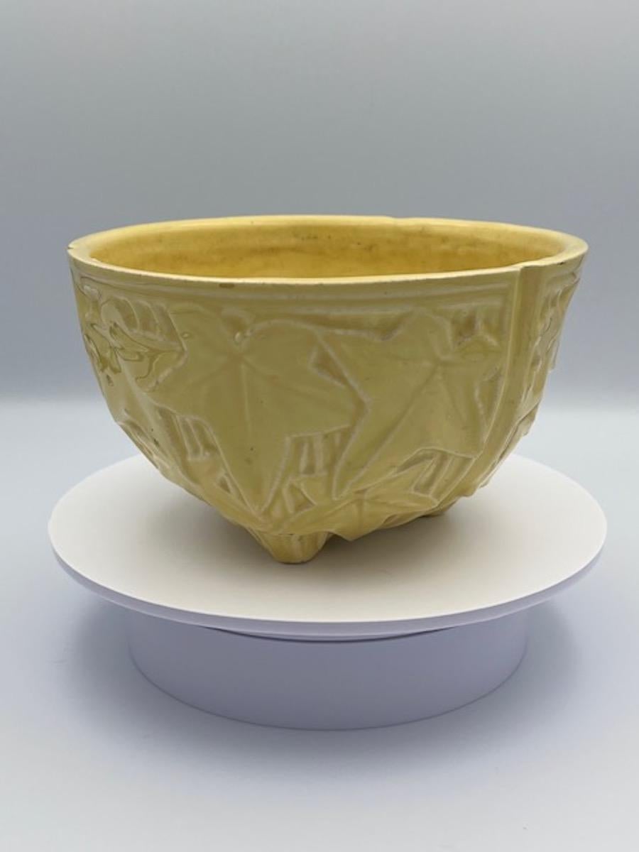 Art Deco 1930's McCoy Pottery Hanging Ivy Basket Planter For Sale