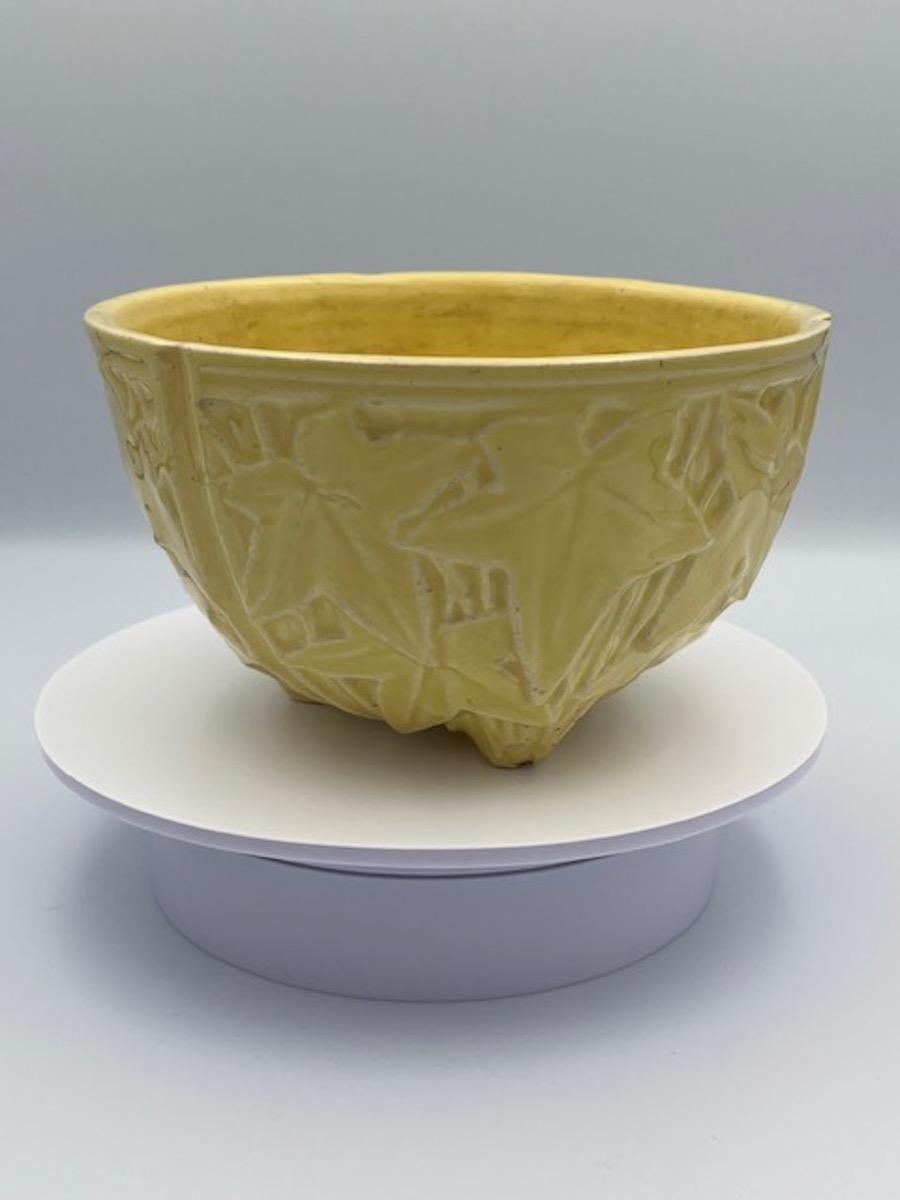 Glazed 1930's McCoy Pottery Hanging Ivy Basket Planter For Sale