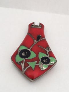 1930s Mechanical Silver and Enamel Mido Vintage Pendant Watch