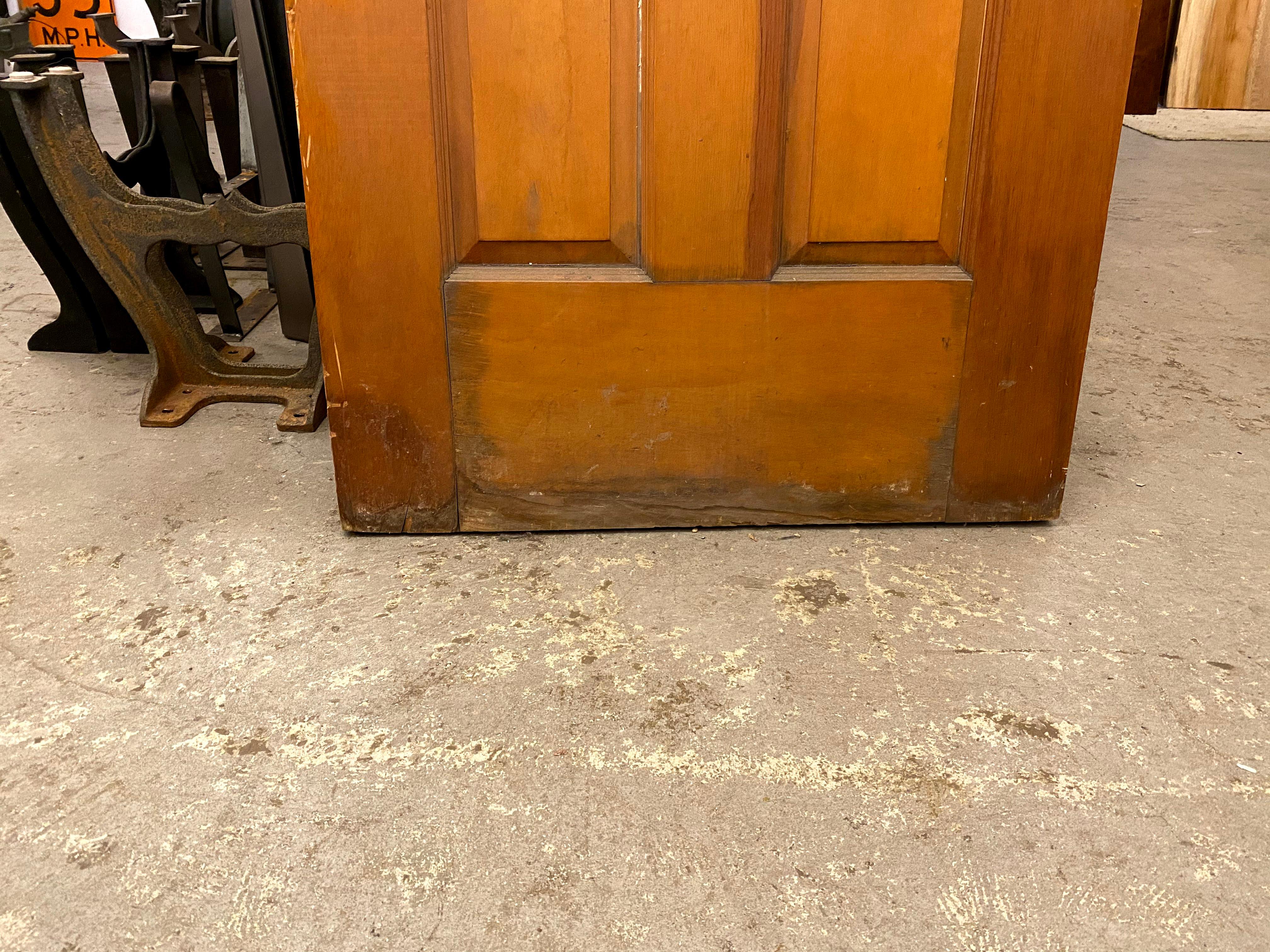 1930s Medium Tone Entry Door with Fan Shaped Glass Panes In Good Condition In New York, NY