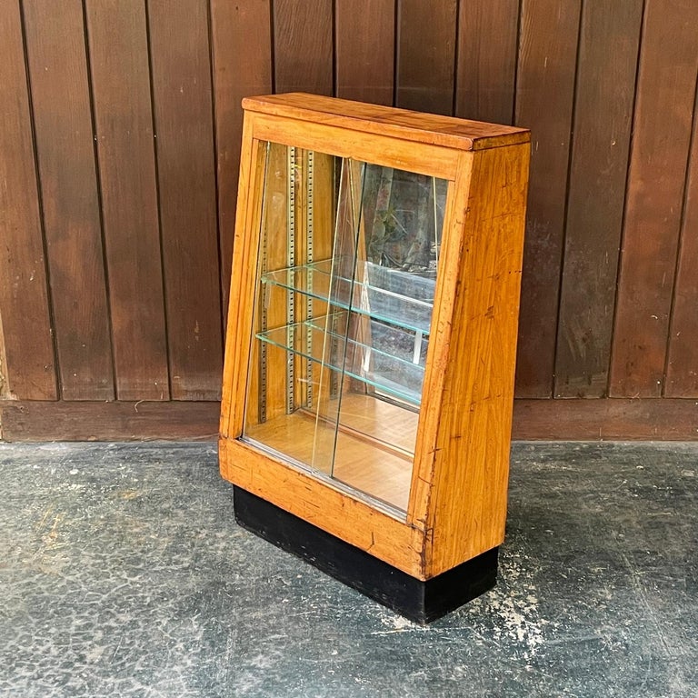 Industrial 1930s Mercantile Display Case Vintage Glass Store Cabinet Boutique NYC Retail For Sale