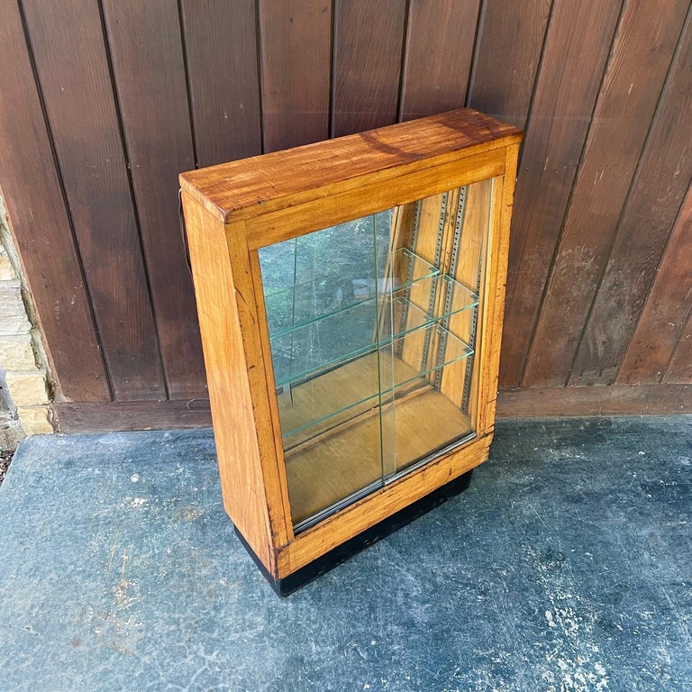 American 1930s Mercantile Display Case Vintage Glass Store Cabinet Boutique NYC Retail For Sale