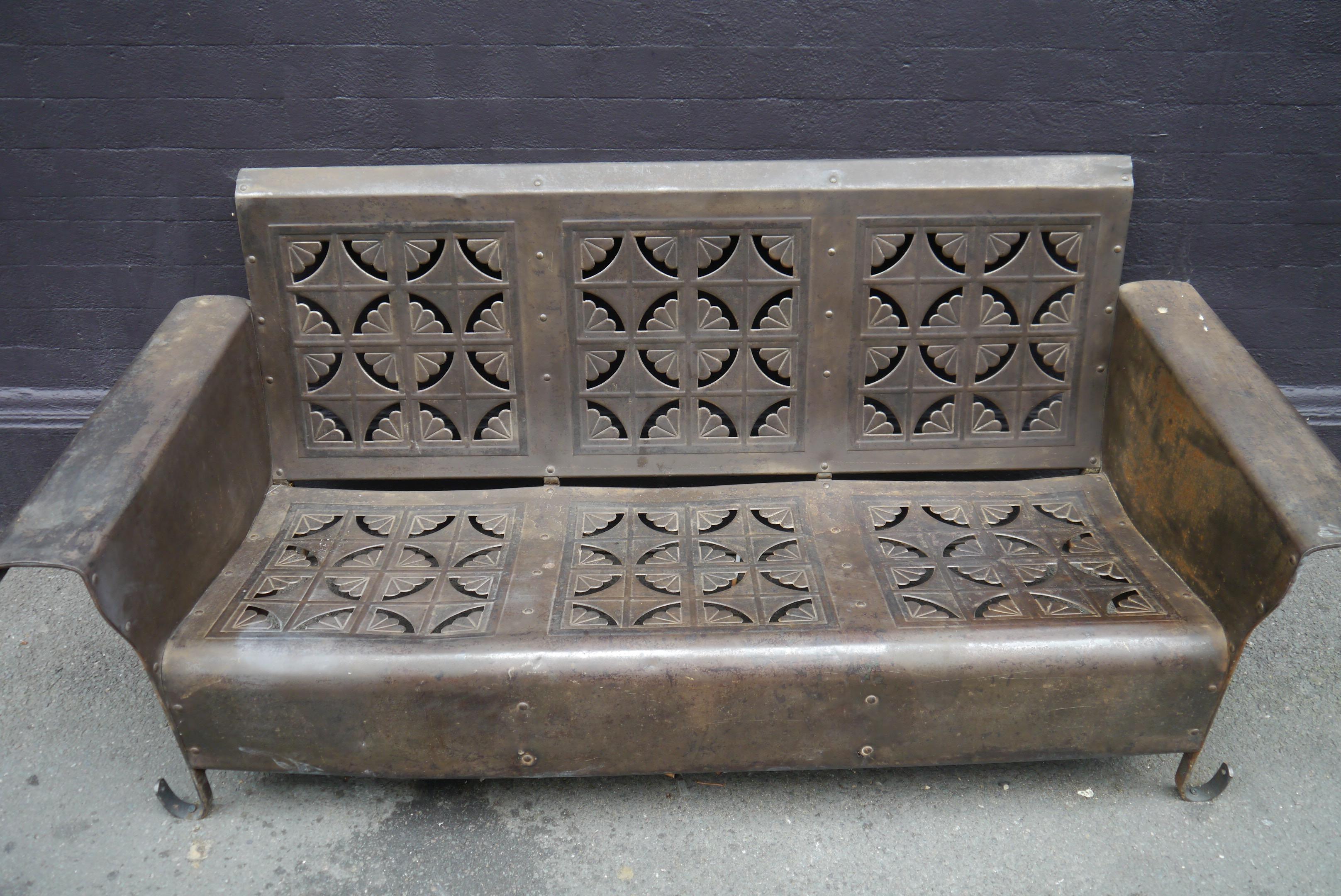 1930s metal bench.
