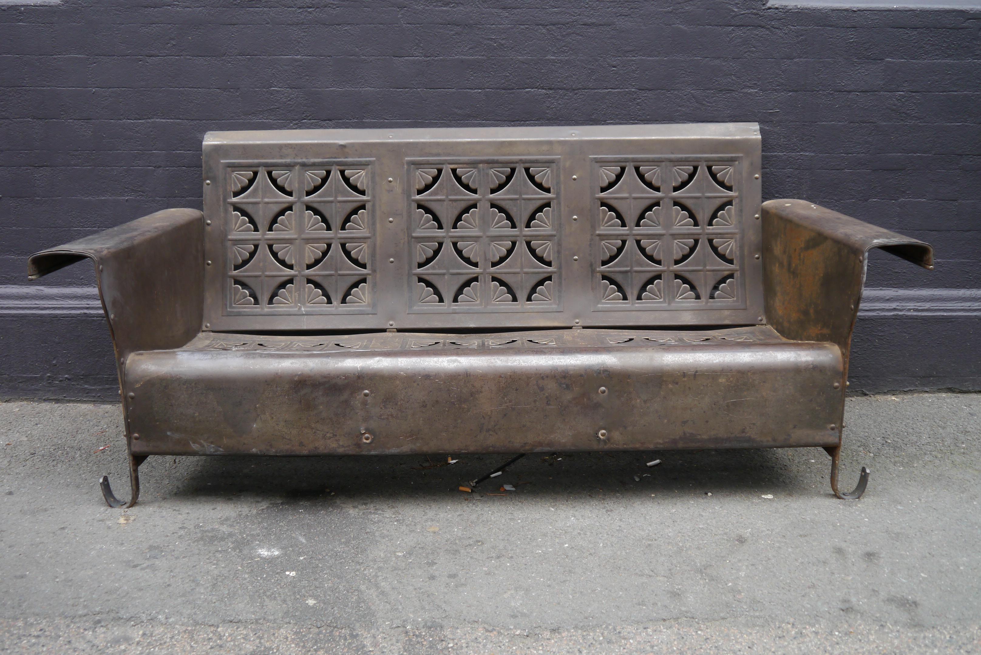 1930s Metal Bench In Good Condition For Sale In London, GB